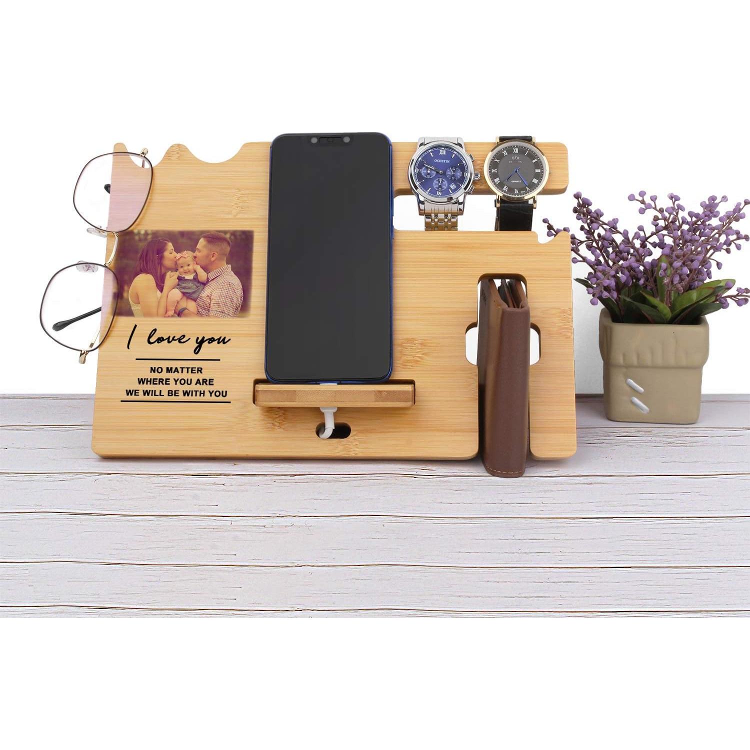 Estación de Carga de Madera Personalizada Awofer - Organizador Multifuncional