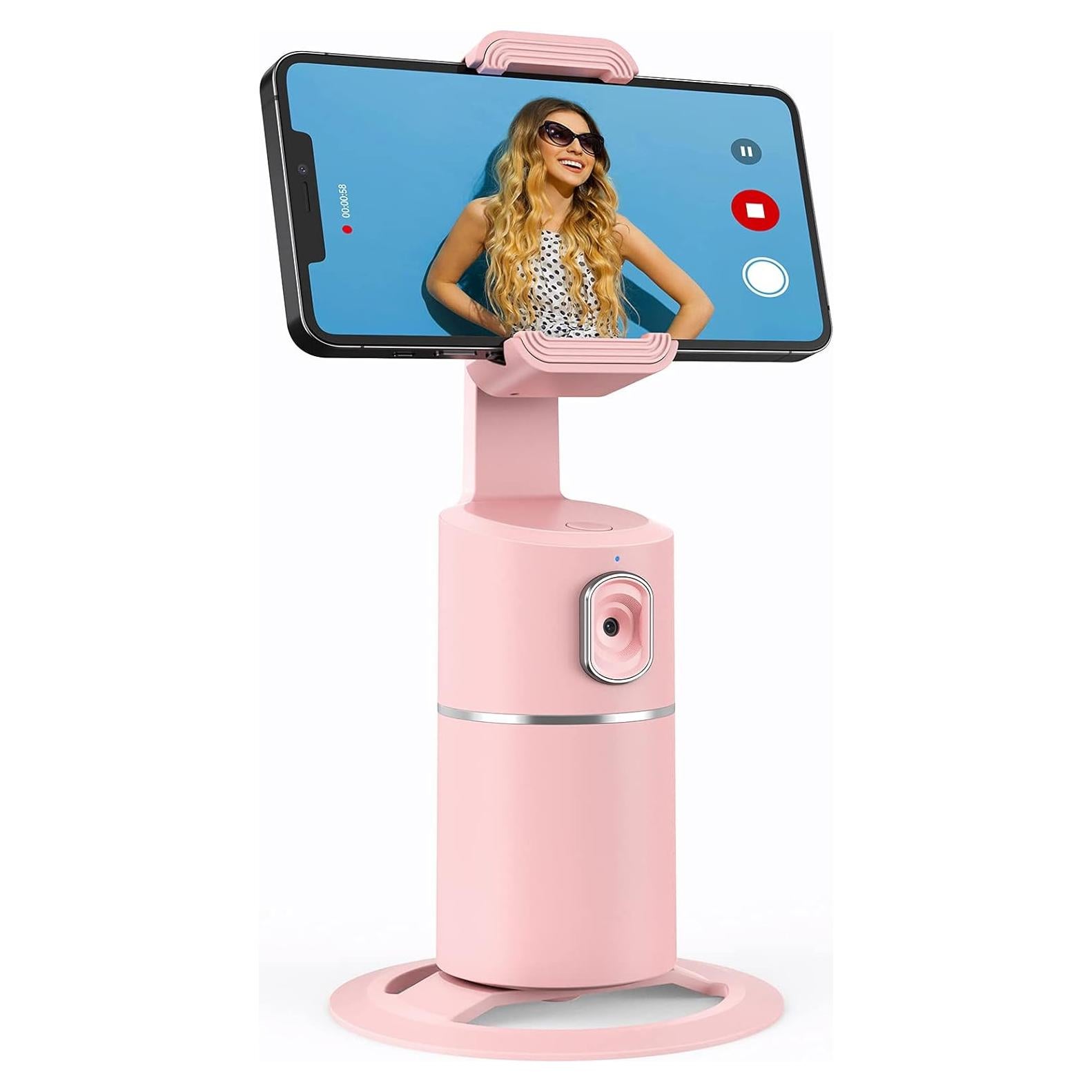Soporte para Teléfono Camrola Rosa con Seguimiento Facial