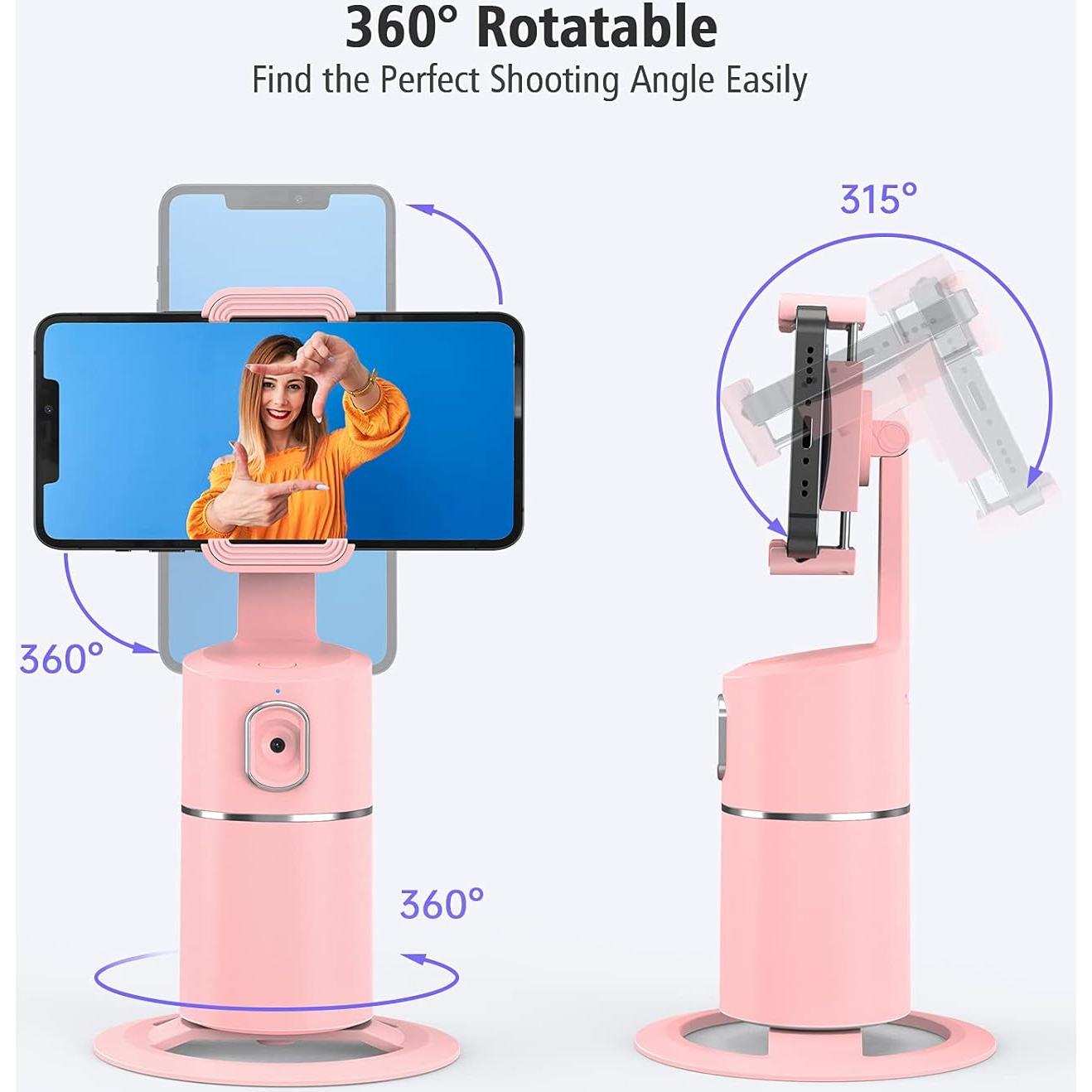 Soporte para Teléfono Camrola Rosa con Seguimiento Facial