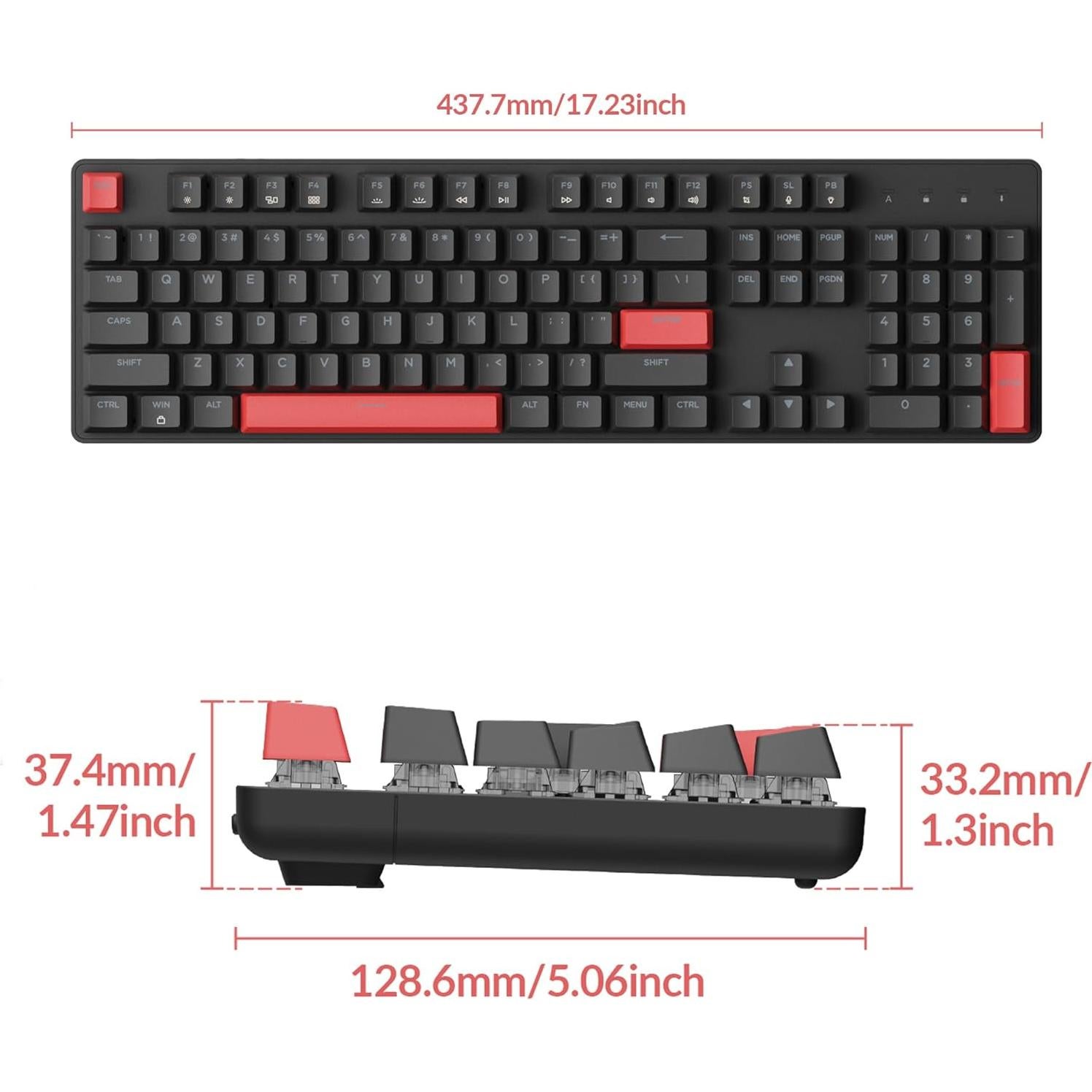Teclado Mecánico LEMOKEY X2 100% Gasket LED Rojo