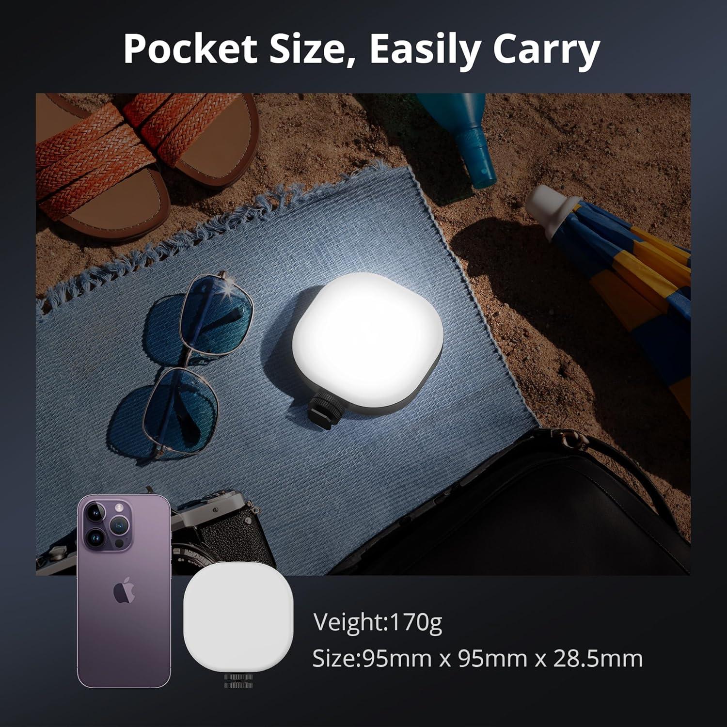 ATUMTEK RGB Video Light, Portable LED Camera Light, Live Streaming Video Lamp CRI 95+ 2900-6700K LED DSLR Lighting with Cold Shoe Mounts and Clamp for Photography, Vlogging, Video Conference etc