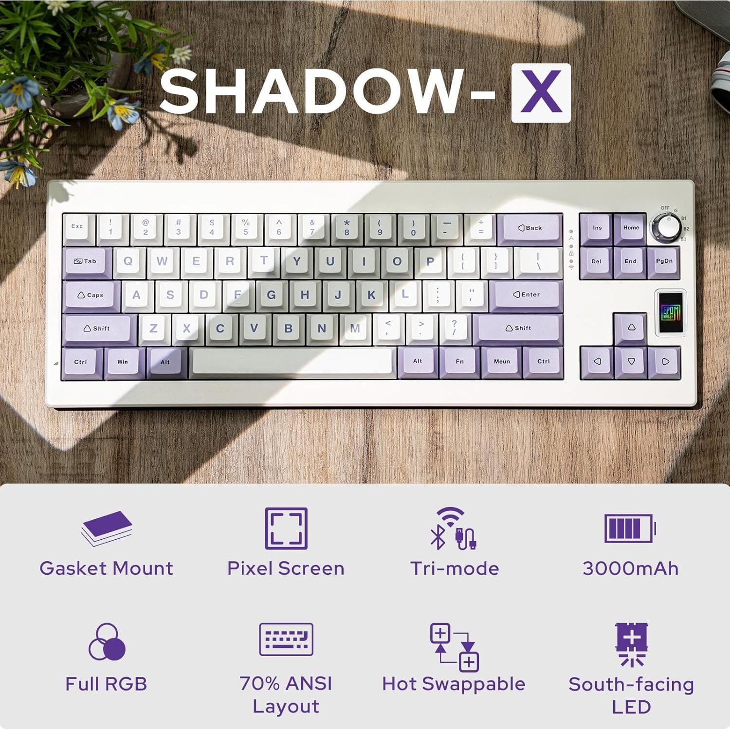 Teclado Mecánico EPOMAKER Shadow-X RGB Inalámbrico 3 Modos