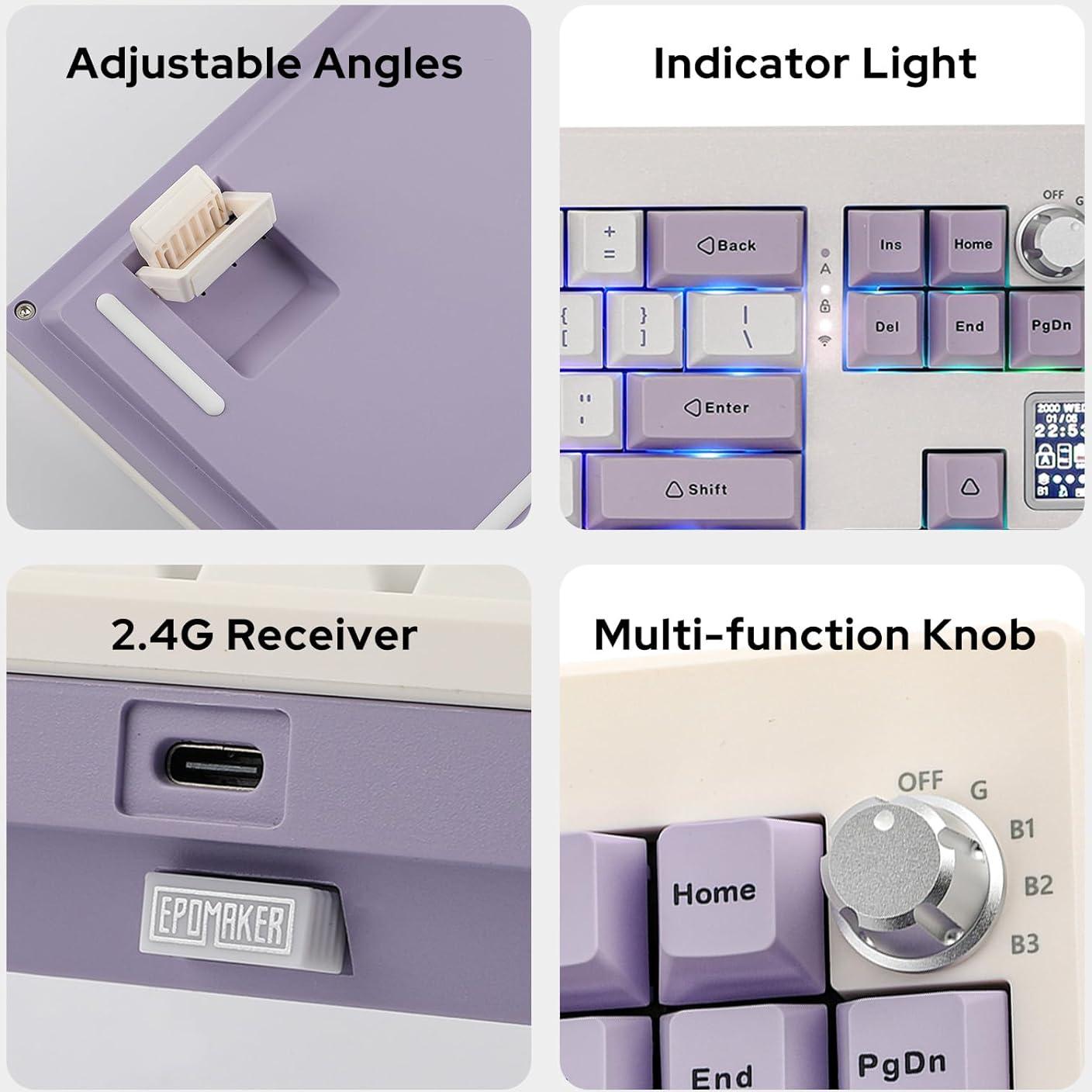 Teclado Mecánico EPOMAKER Shadow-X RGB Inalámbrico 3 Modos