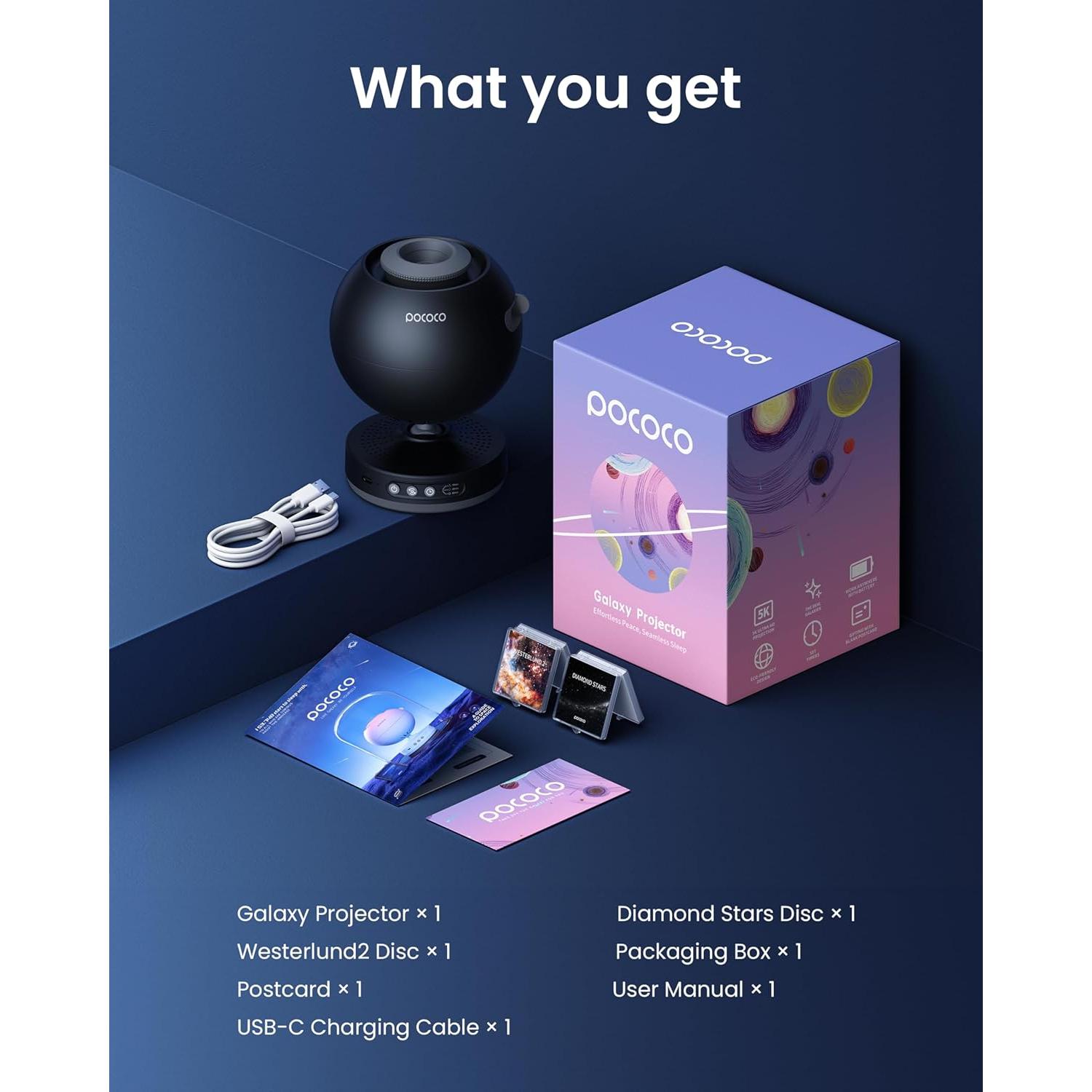 Proyector de Estrellas POCOCO Galaxy con Luz Suave HD