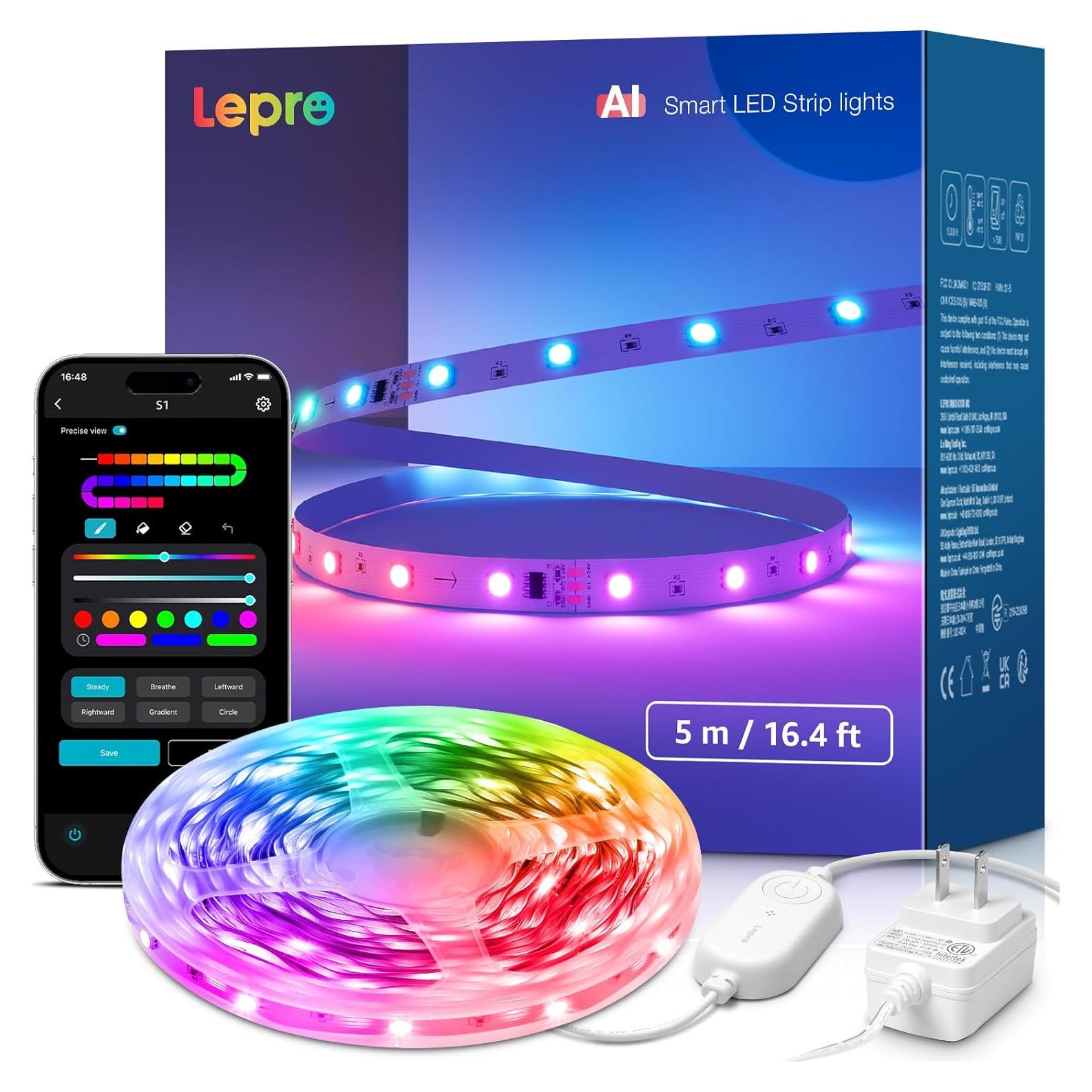 Tira LED RGB Lepro S1 AI 5m con efectos de luz inteligentes