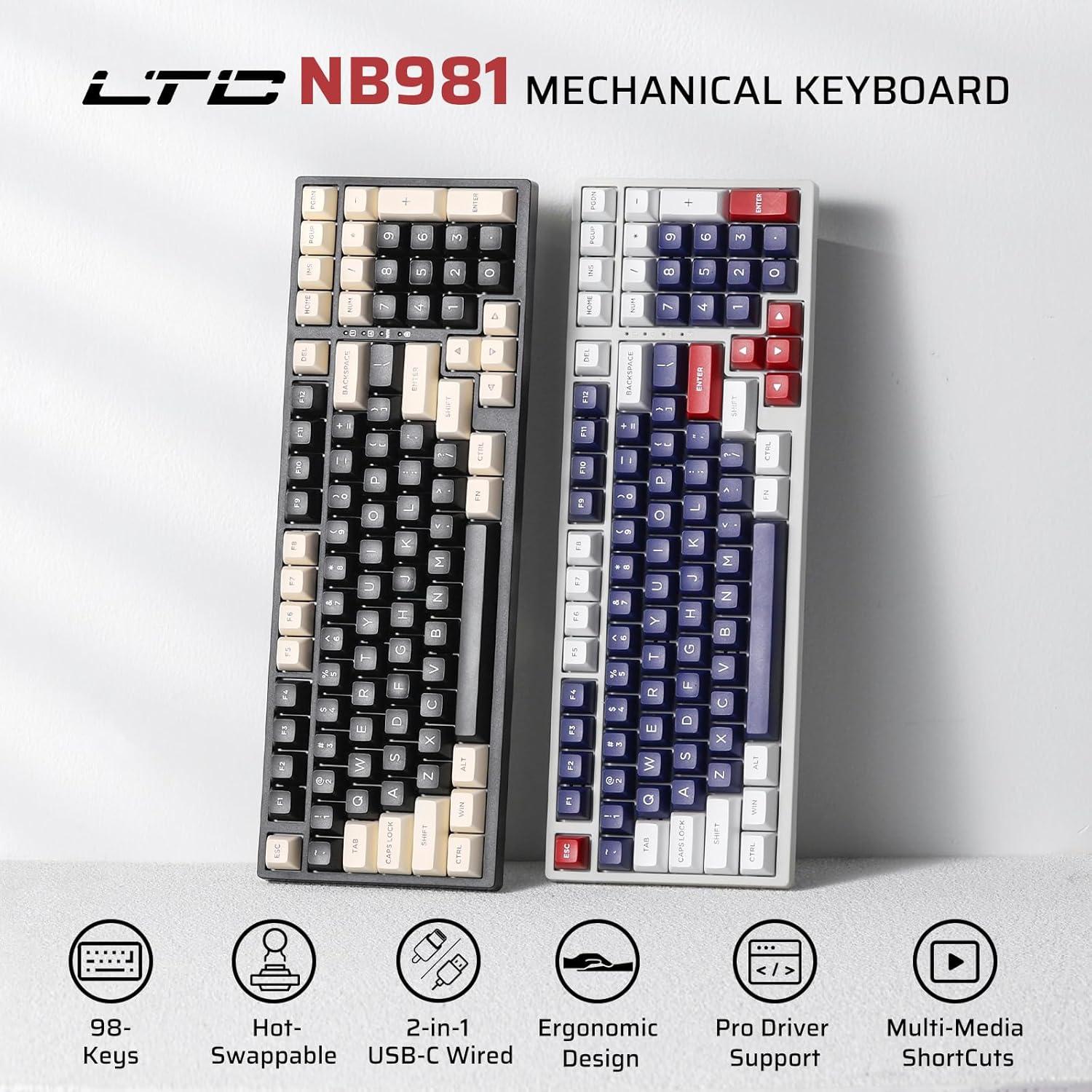 Teclado Mecánico LTC NB981 98 Teclas Retroiluminado Blanco