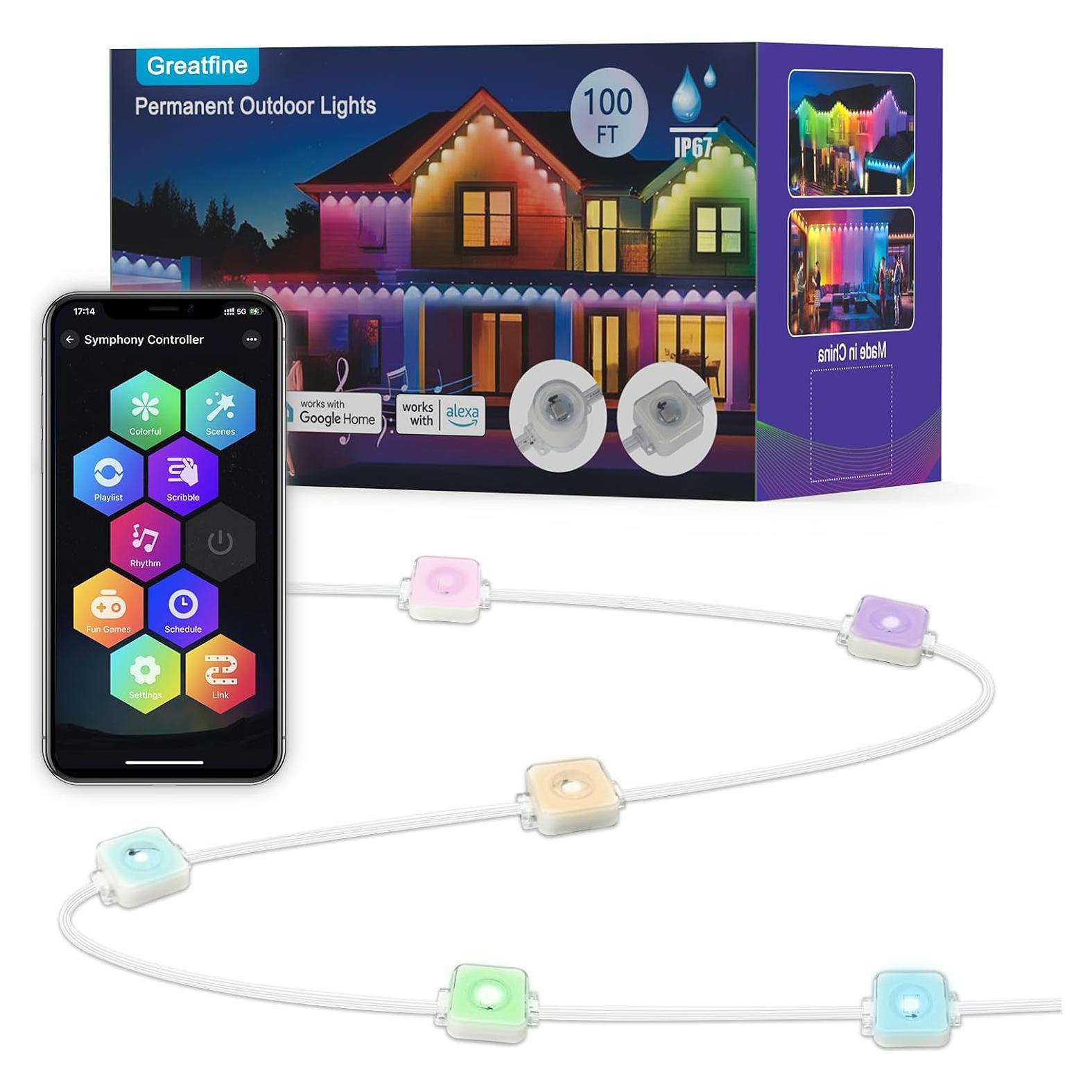 Luces LED RGB Greatfine 30.48m para Exteriores IP67