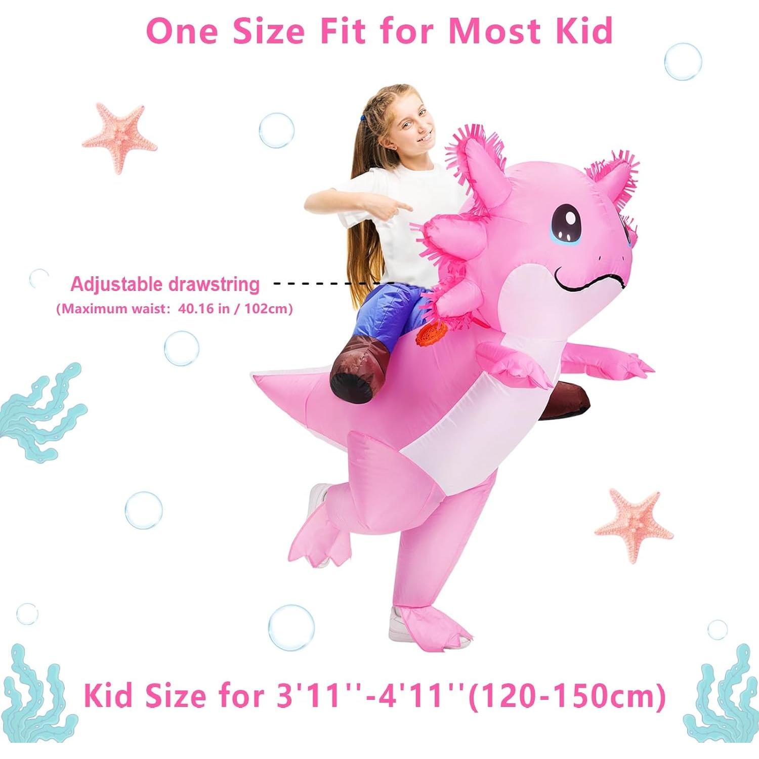 Disfraz Inflable Axolote Stegosaurus para Niños 120-150 cm