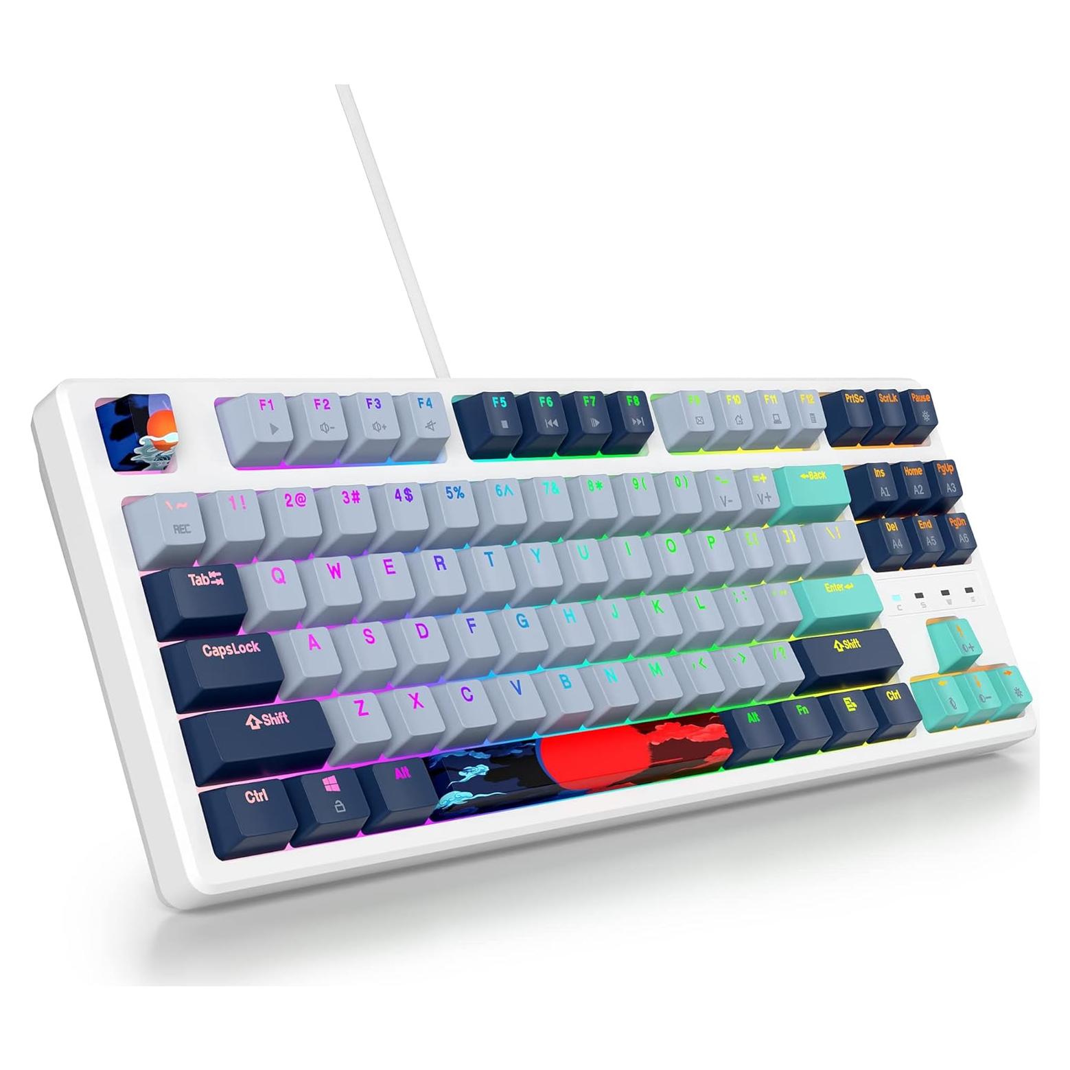 Teclado mecánico TKL FS SHOP 87 teclas RGB rojo