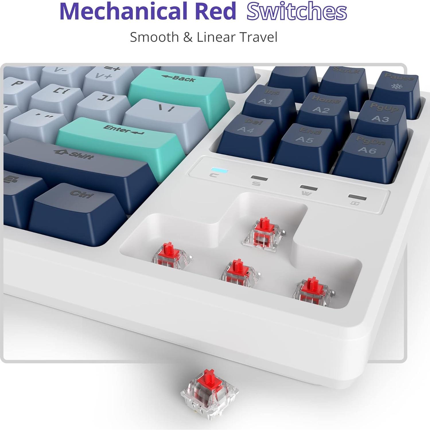 Teclado mecánico TKL FS SHOP 87 teclas RGB rojo