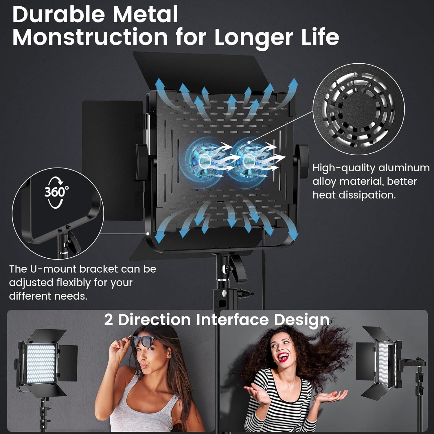 Kit de Iluminación Fotográfica RGB Anautin K500 50W Bi-Color