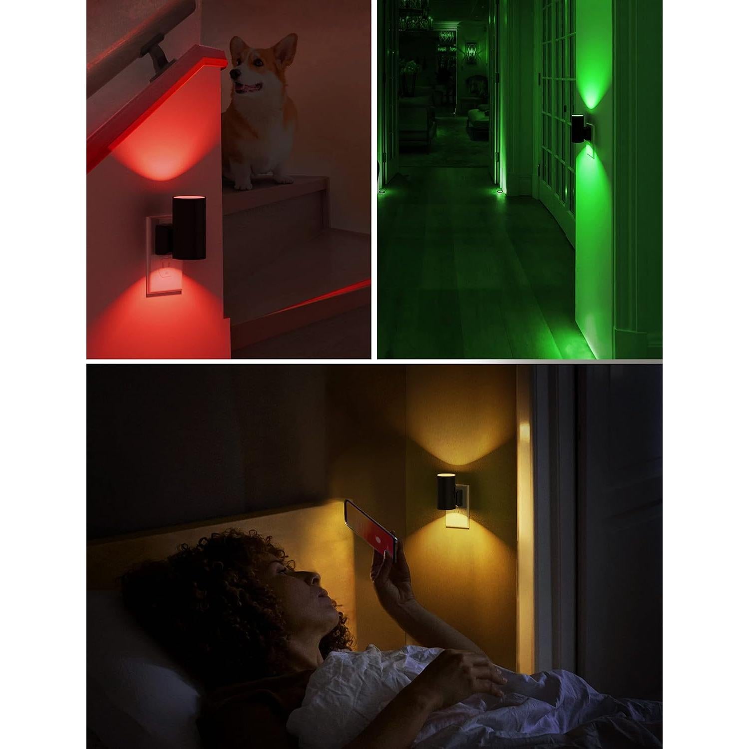 Luz Nocturna LED LOHAS RGB con Sensor de Luz - Paquete de 2