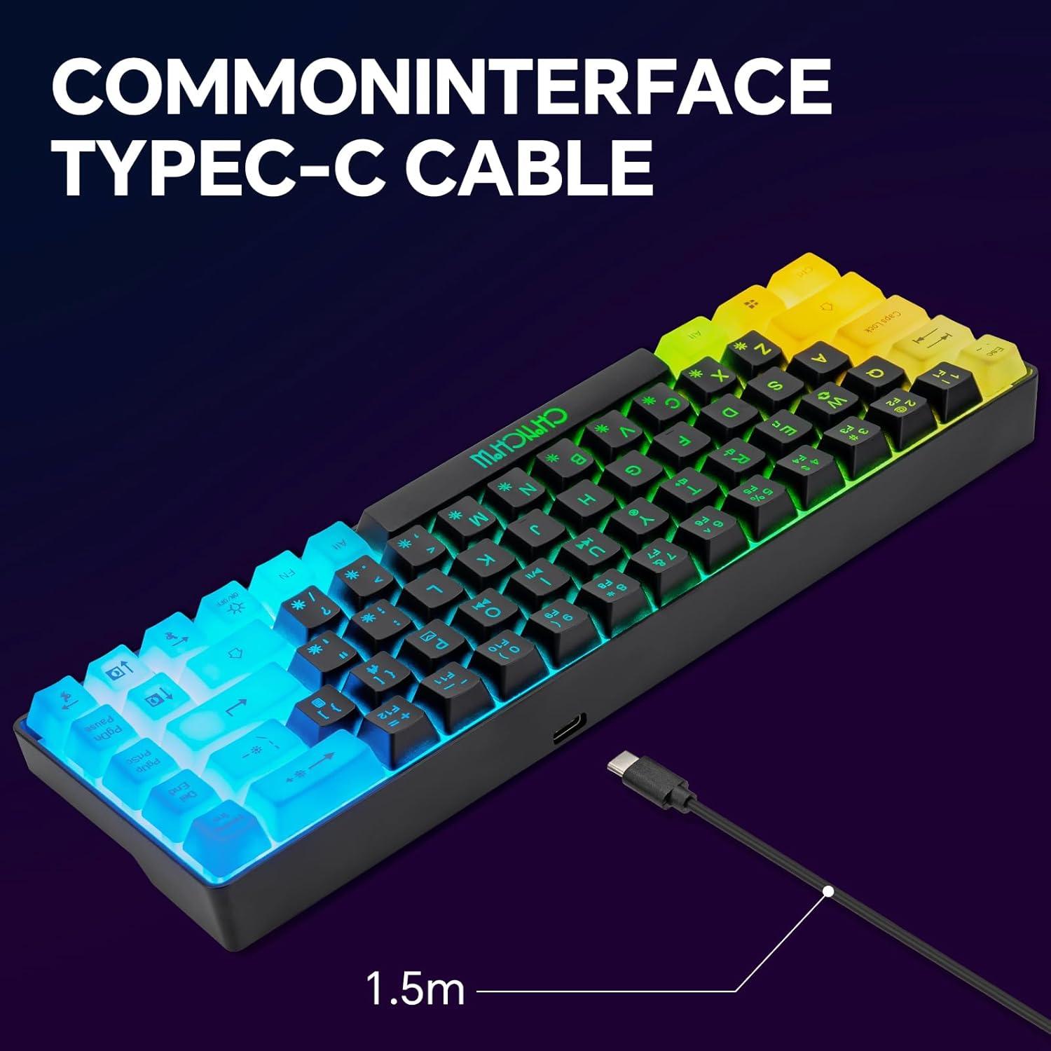 CHONCHOW Combo Teclado y Ratón Gaming RGB 68 Teclas