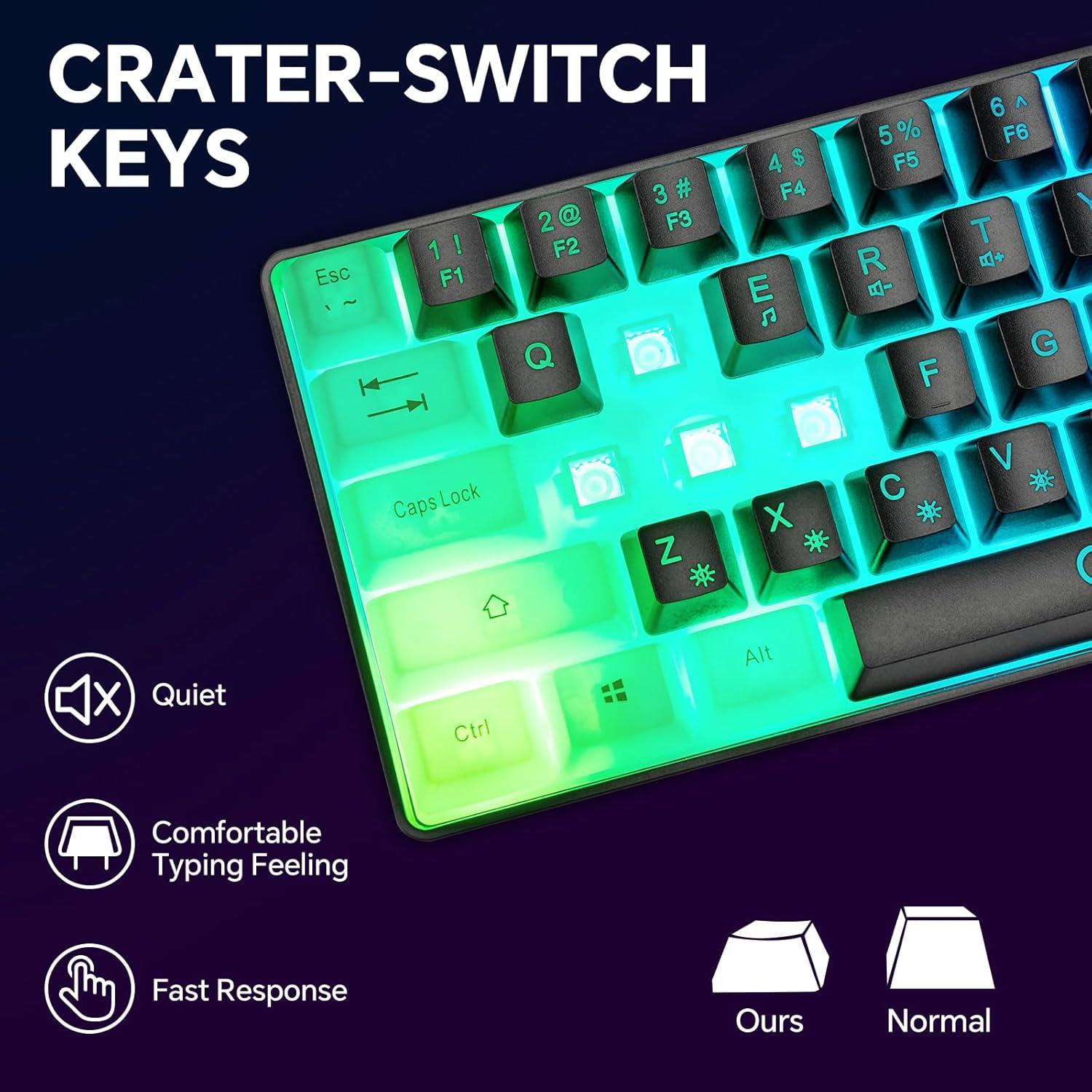 CHONCHOW Combo Teclado y Ratón Gaming RGB 68 Teclas