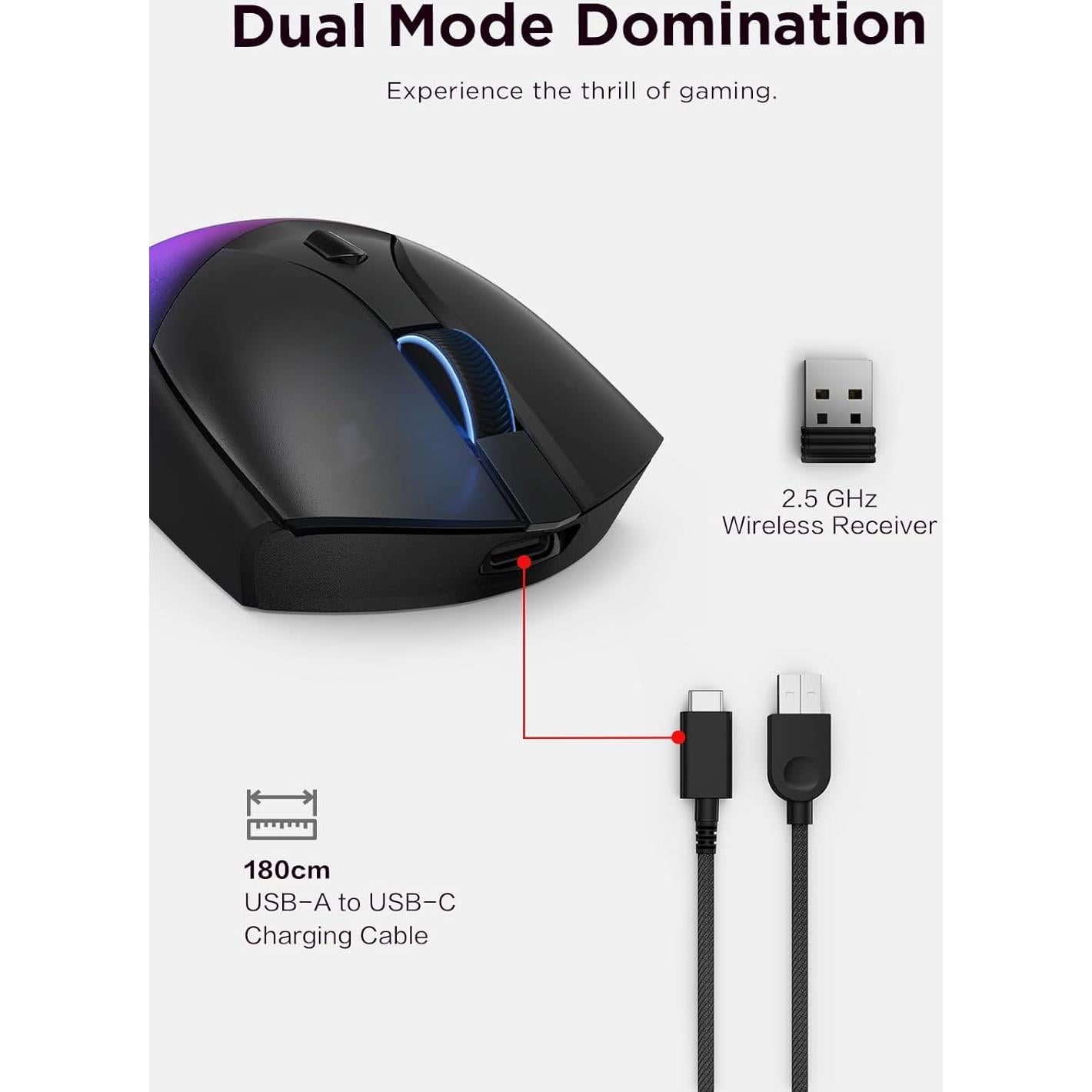 Ratón Gaming Inalámbrico Lenovo Legion M410 16,000 DPI RGB