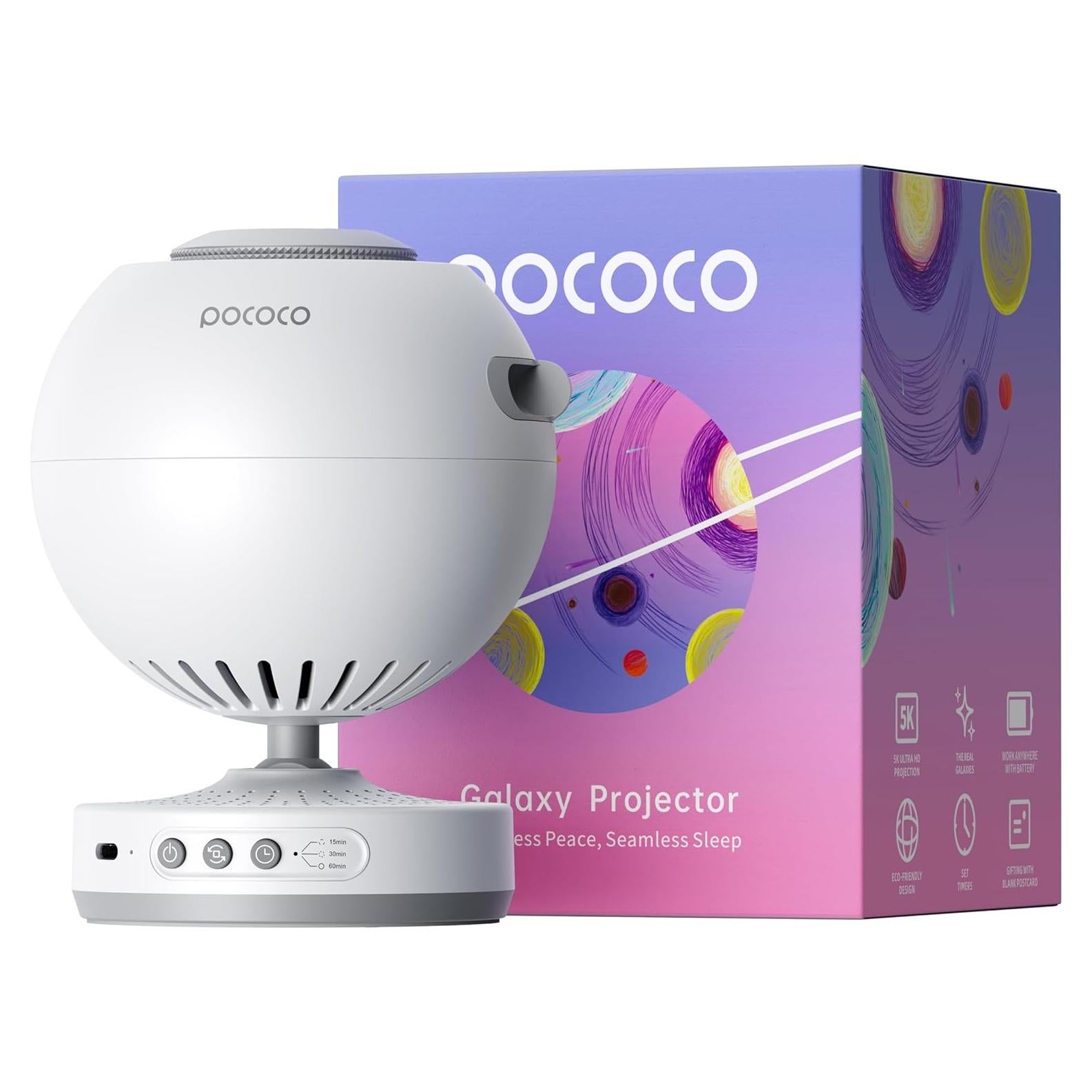 Proyector de Estrellas POCOCO Galaxy Luz Suave 15,7x12cm