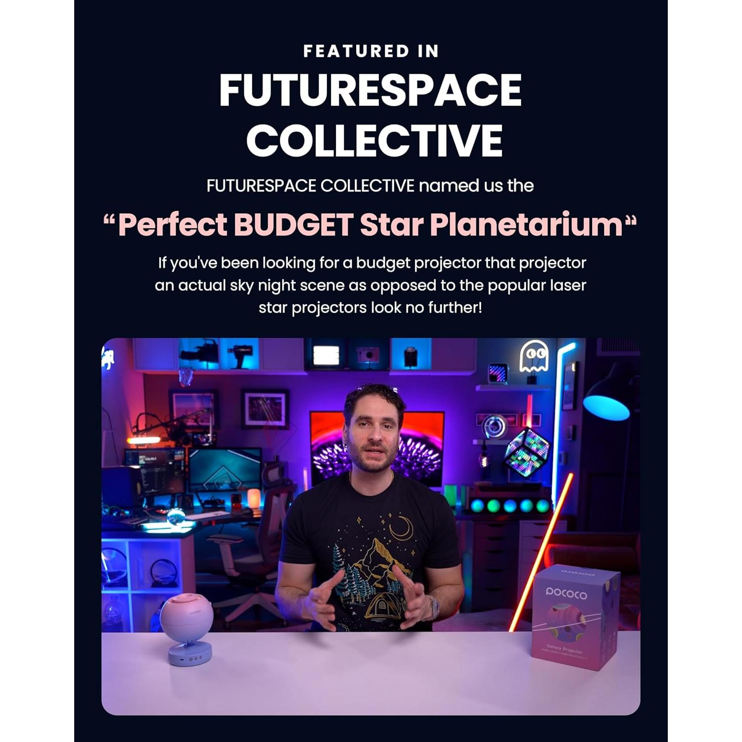 Proyector de Estrellas POCOCO Galaxy Luz Suave 15,7x12cm