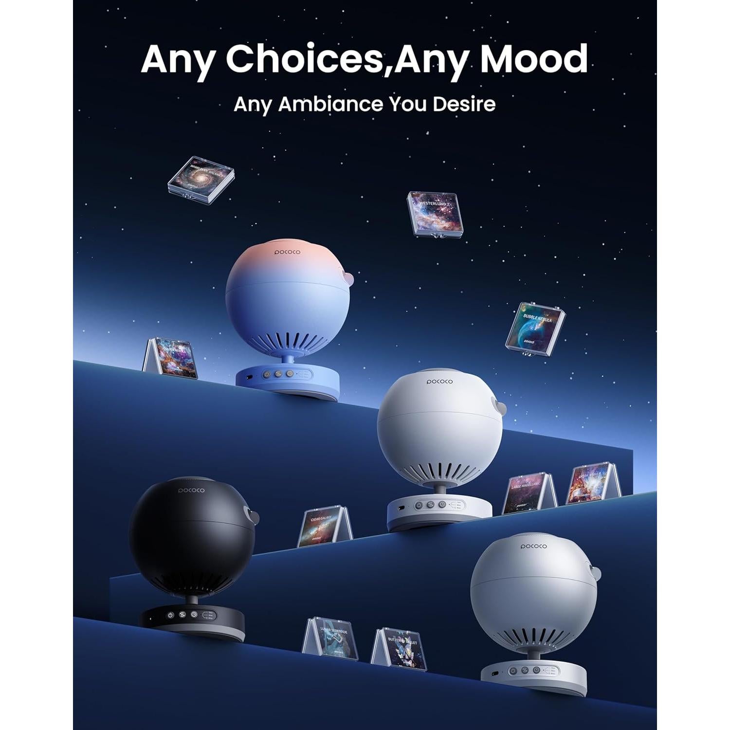 Proyector de Estrellas POCOCO Galaxy Luz Suave 15,7x12cm