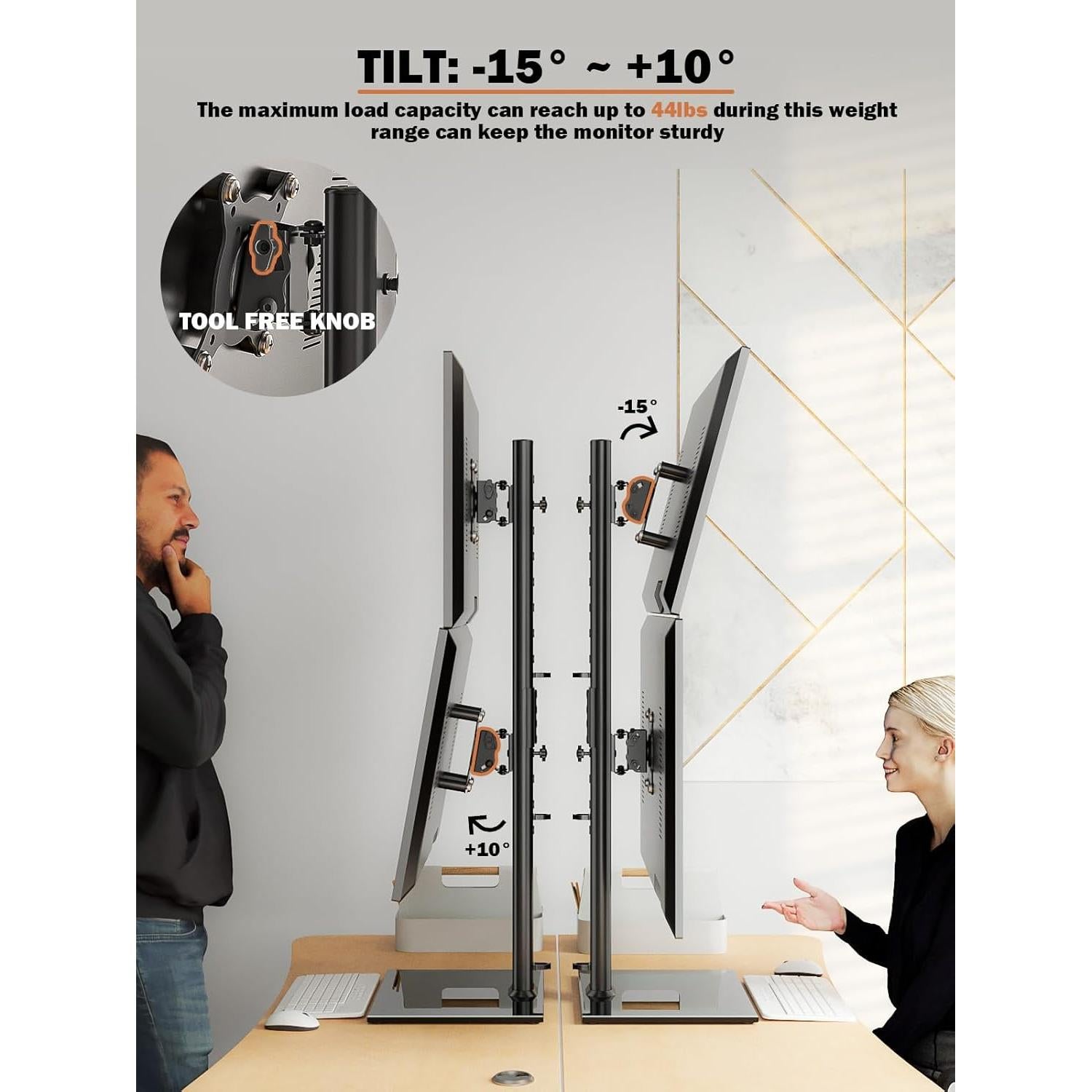 Soporte de Monitor Doble Hemudu HT05B-002 13-34" Ajustable