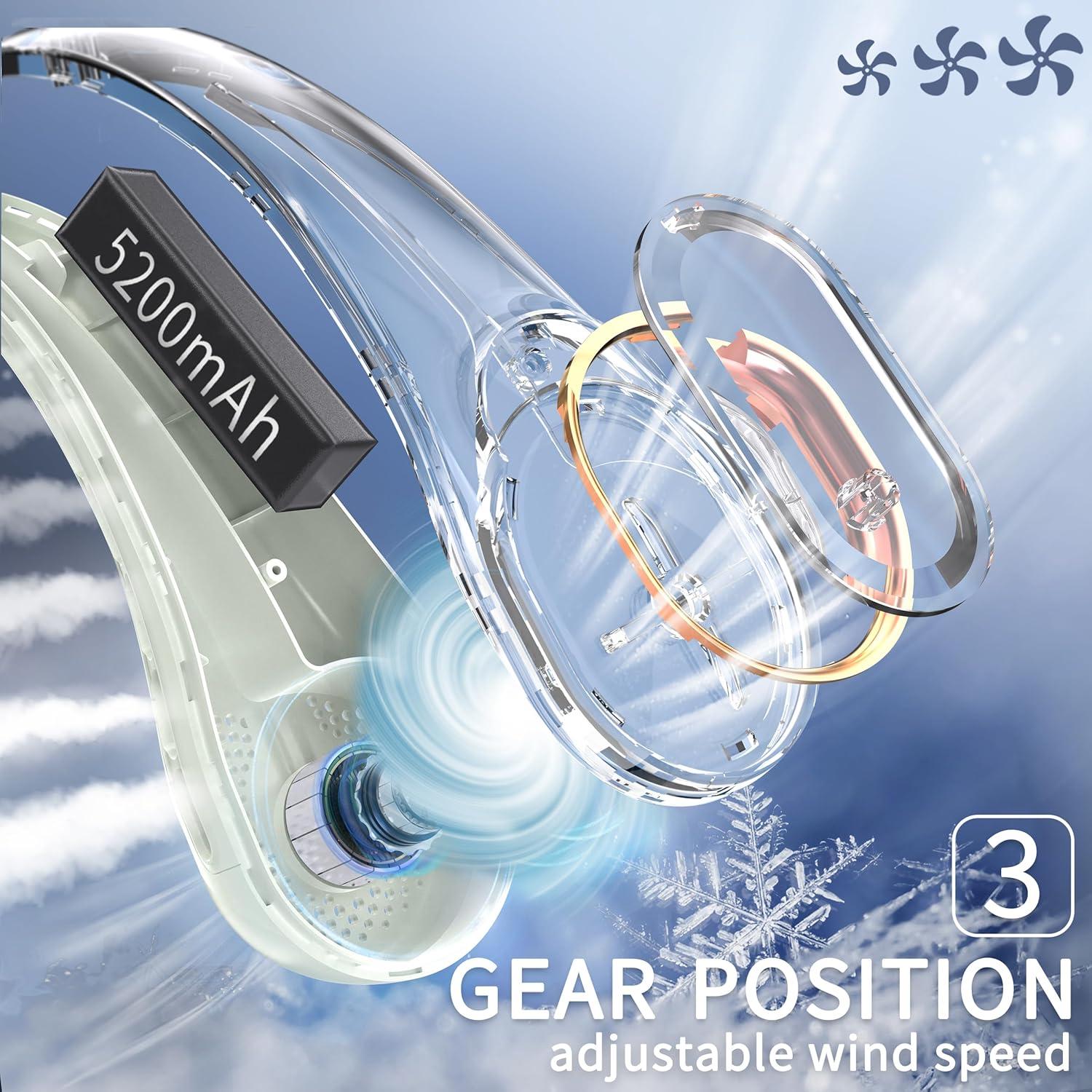 Ventilador de Cuello FrSara A8 Portátil 5200mAh Silencioso