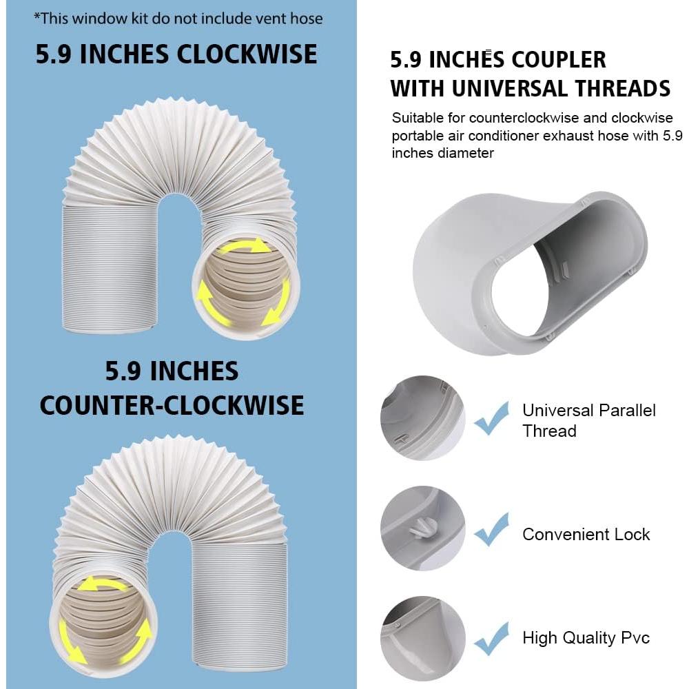 Kit de Ventana para Aire Acondicionado UNAOIWN 5.9" PVC