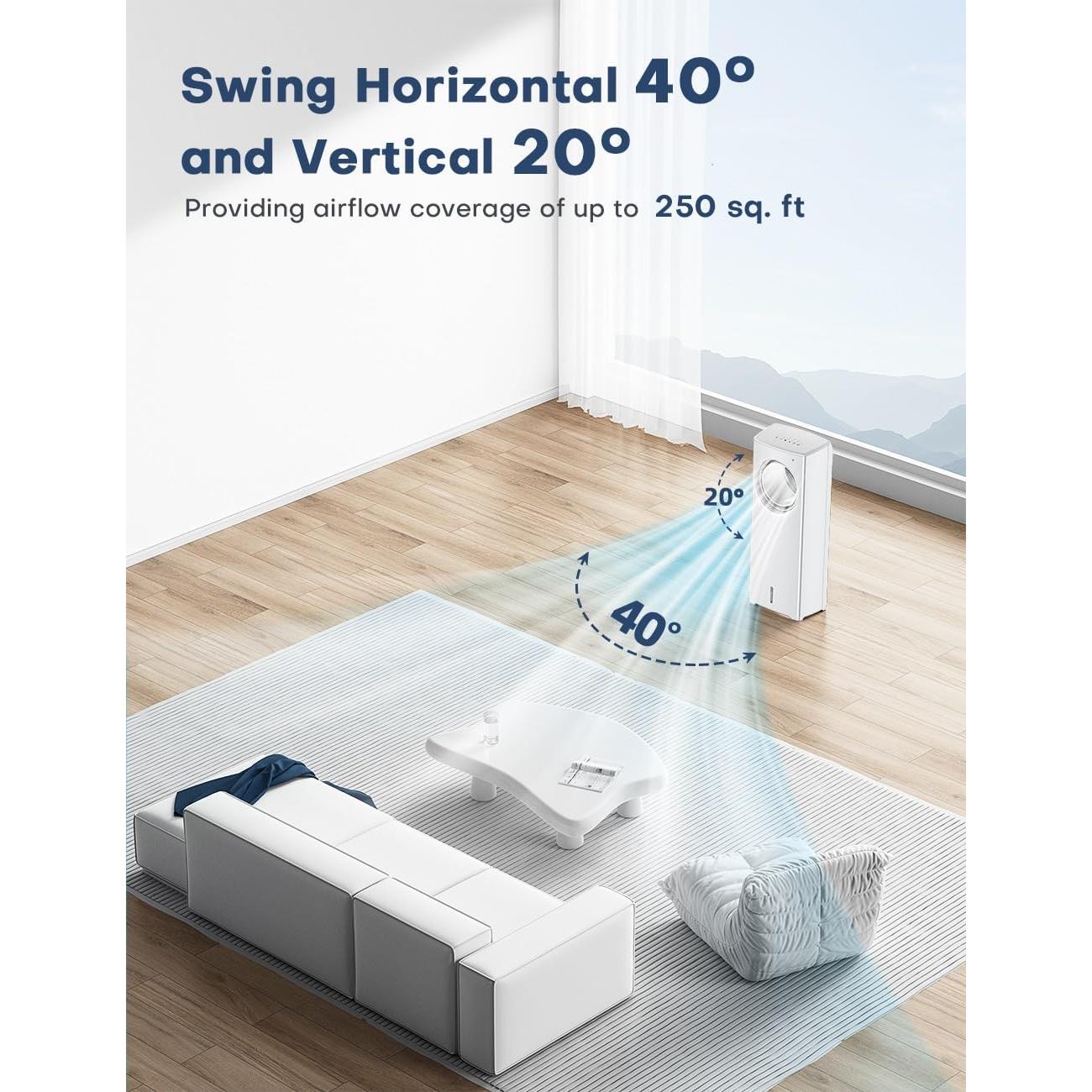 BALKO Enfriador de Aire Evaporativo 3 Velocidades Portátil