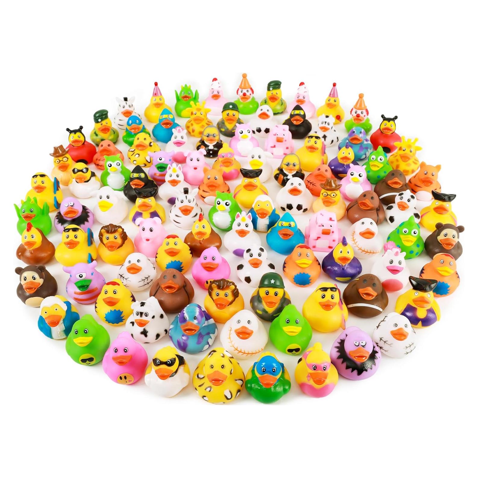 Paquete de 100 Patos de Goma Flotantes 5.8 cm - Juguetes de Baño