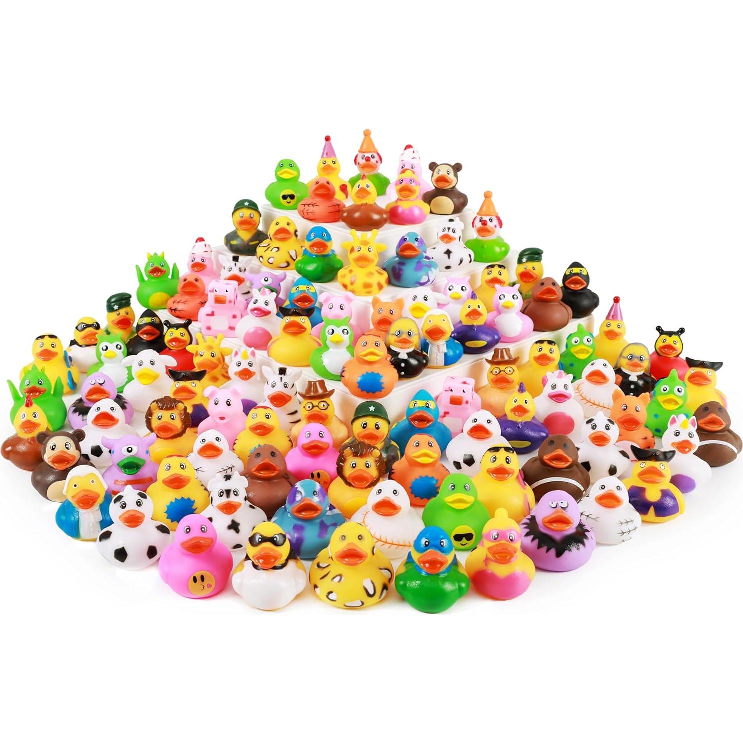 Paquete de 100 Patos de Goma Flotantes 5.8 cm - Juguetes de Baño