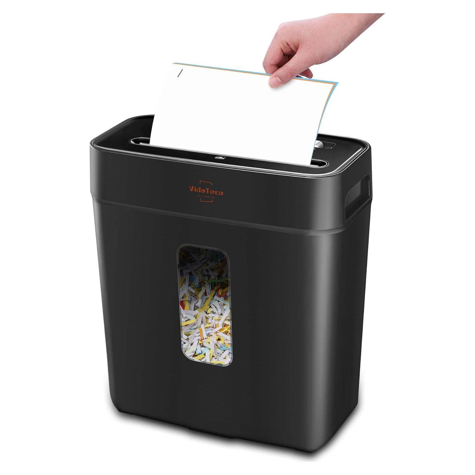 Destructora de papel VidaTeco P-4 6 hojas corte cruzado