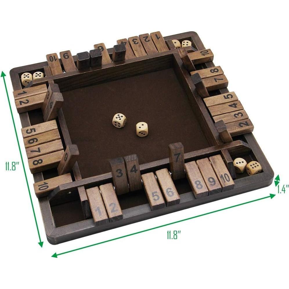 Juego de Dados Shut The Box Juegoal para 4 Jugadores