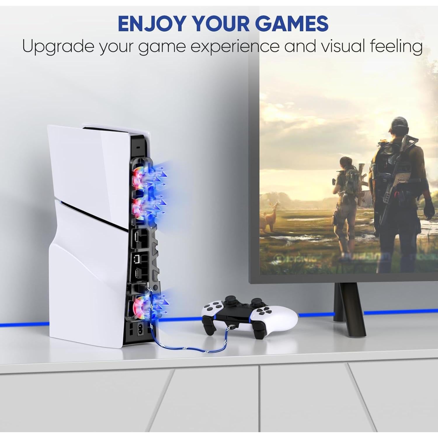 Ventilador de Enfriamiento RGB Klipdasse para PS5 Slim