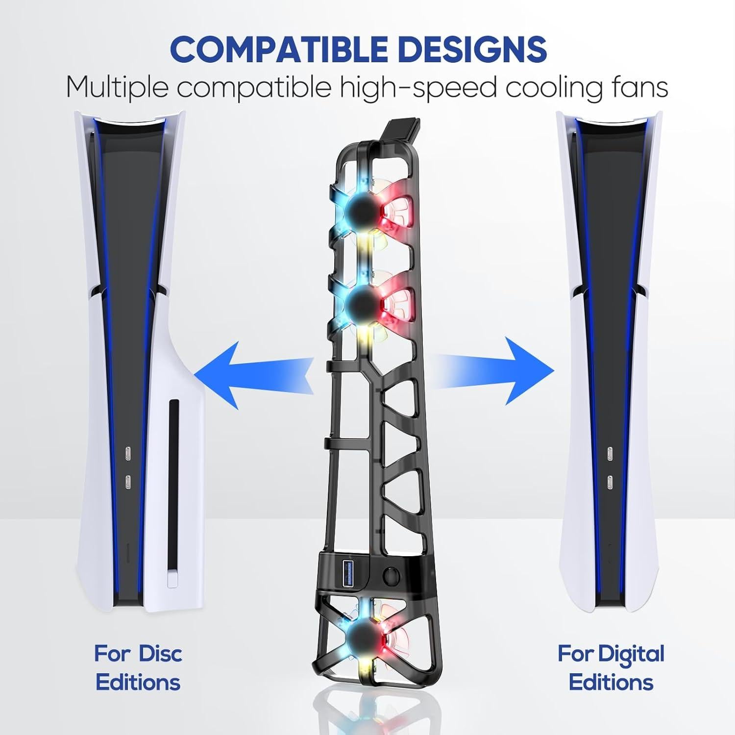 Ventilador de Enfriamiento RGB Klipdasse para PS5 Slim