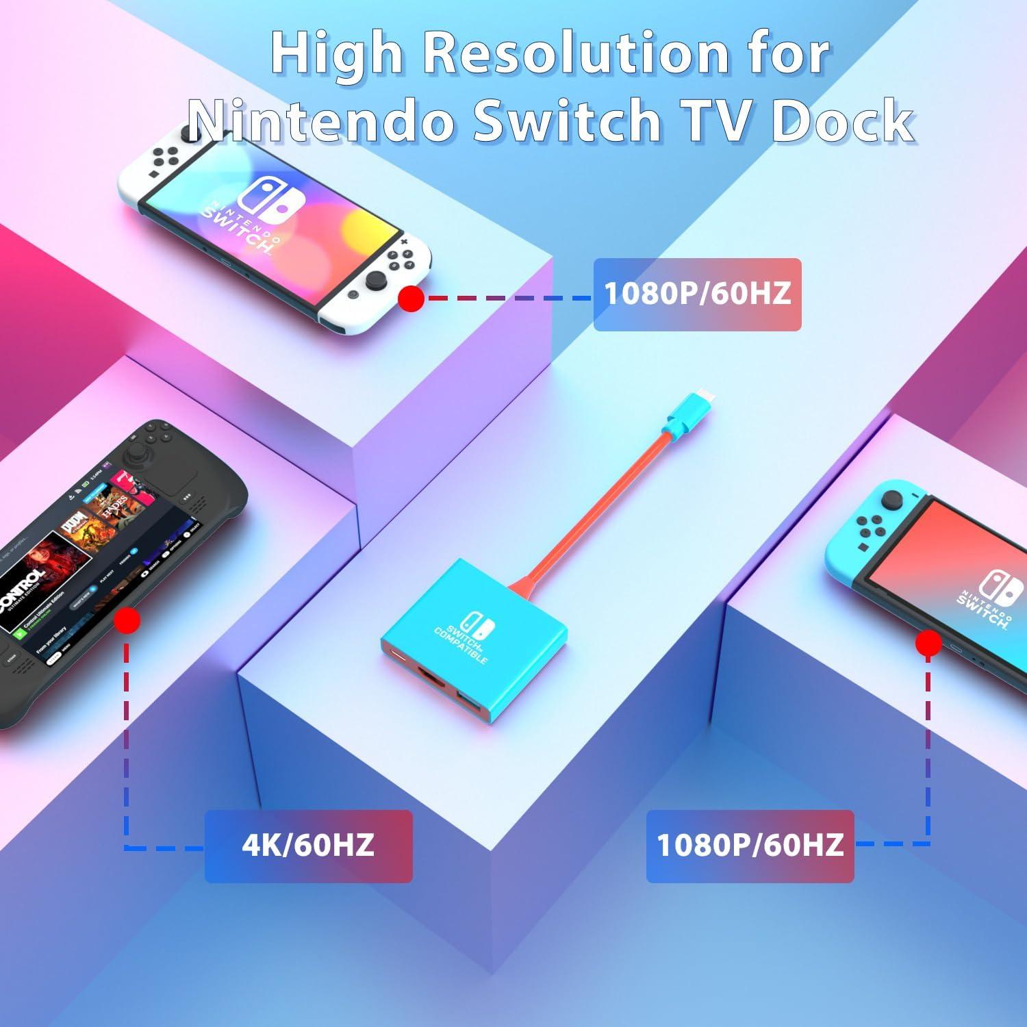 Dock para Nintendo Switch YUNDA 4K/60Hz HDMI USB 3.0