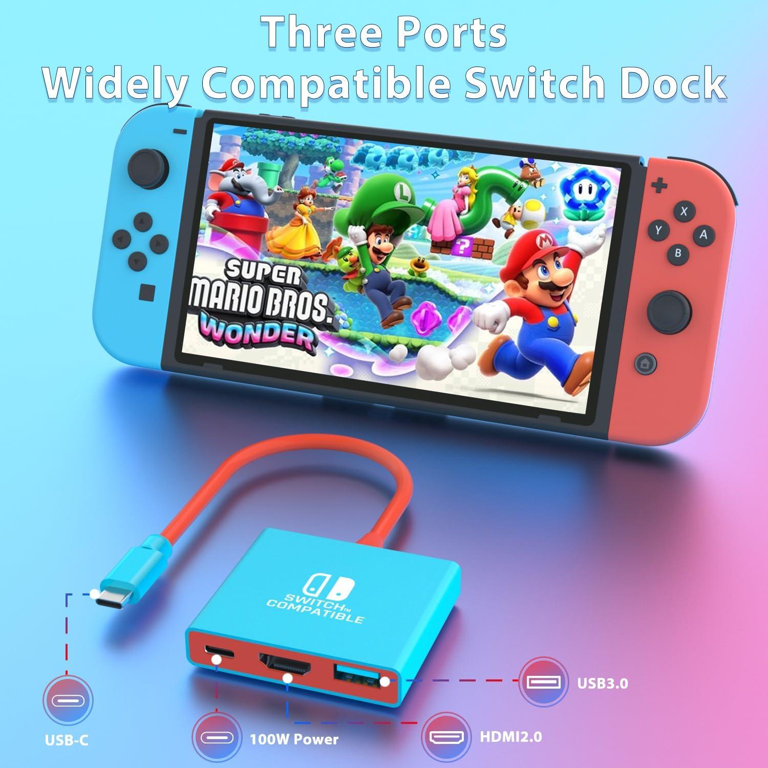 Dock para Nintendo Switch YUNDA 4K/60Hz HDMI USB 3.0