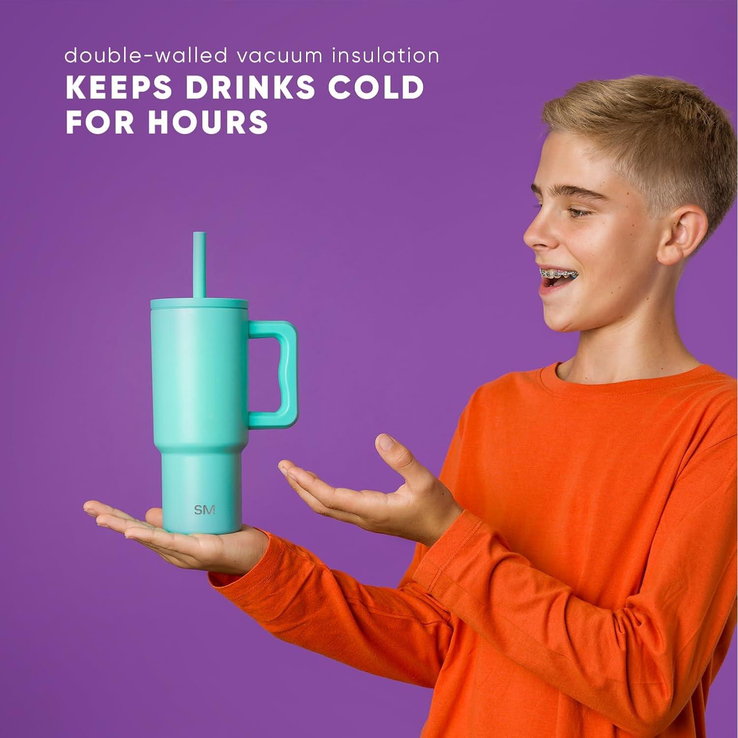 Vaso Tumbler Simple Modern 24 oz Niños Acero Inoxidable Negro