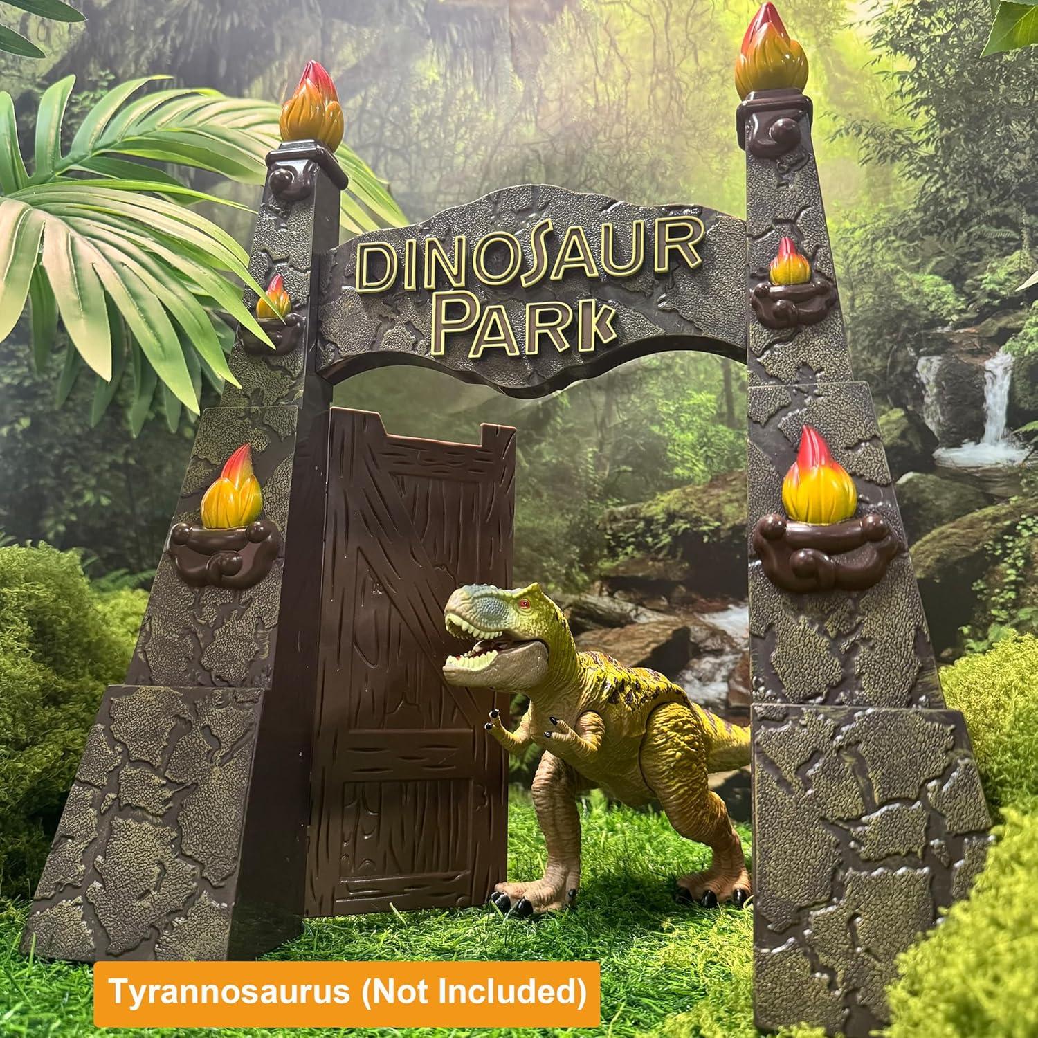 Puerta de Parque de Dinosaurios EKU 30.48cm con Accesorios