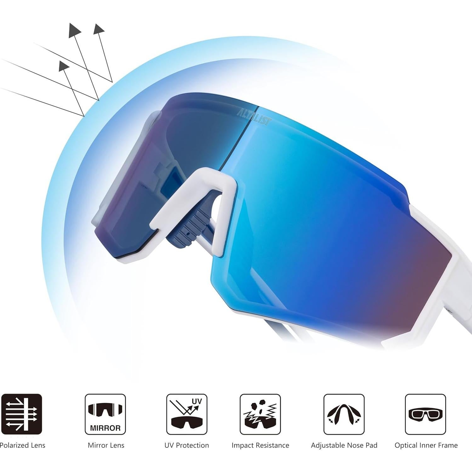 Gafas de Ciclismo ALTALIST UV400 Polarizadas Azul Brillante