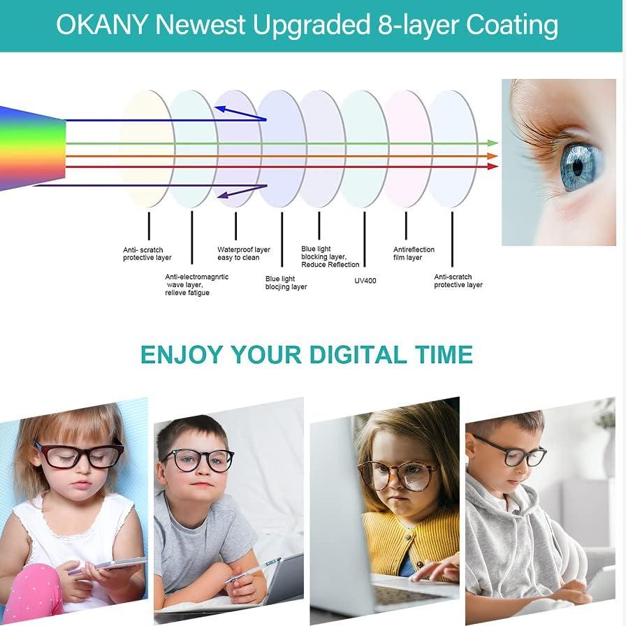 Gafas bloqueadoras de luz azul Okany para niños 3 unidades