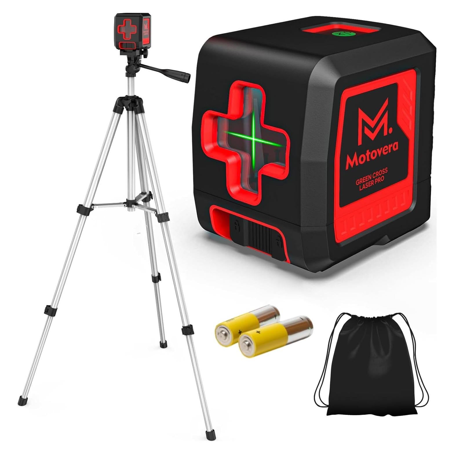 Nivel láser verde Motovera LL-T2 con trípode 30.48m IP54