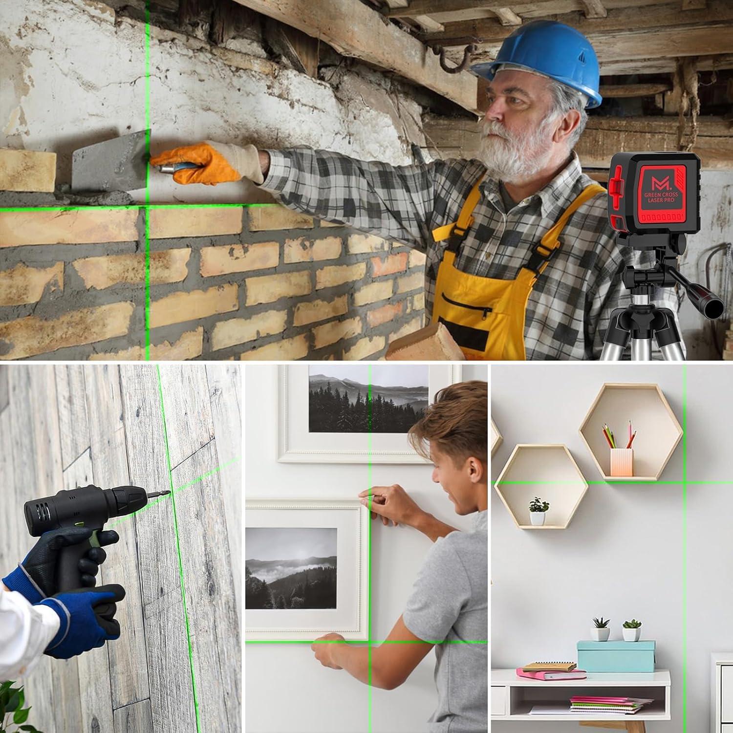 Nivel láser verde Motovera LL-T2 con trípode 30.48m IP54