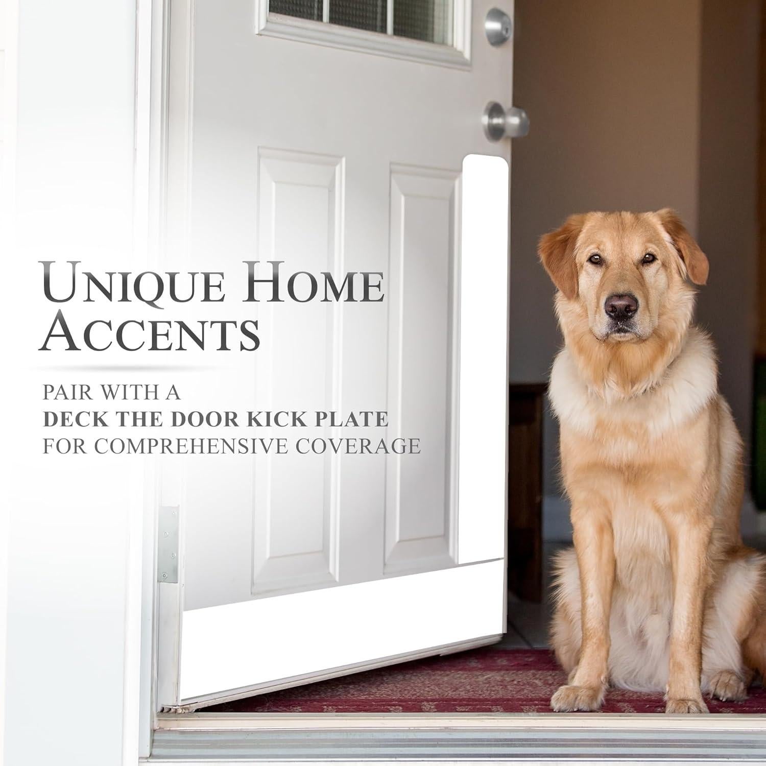 Placa de Protección para Puertas Deck the Door 10x56cm Aluminio Blanco