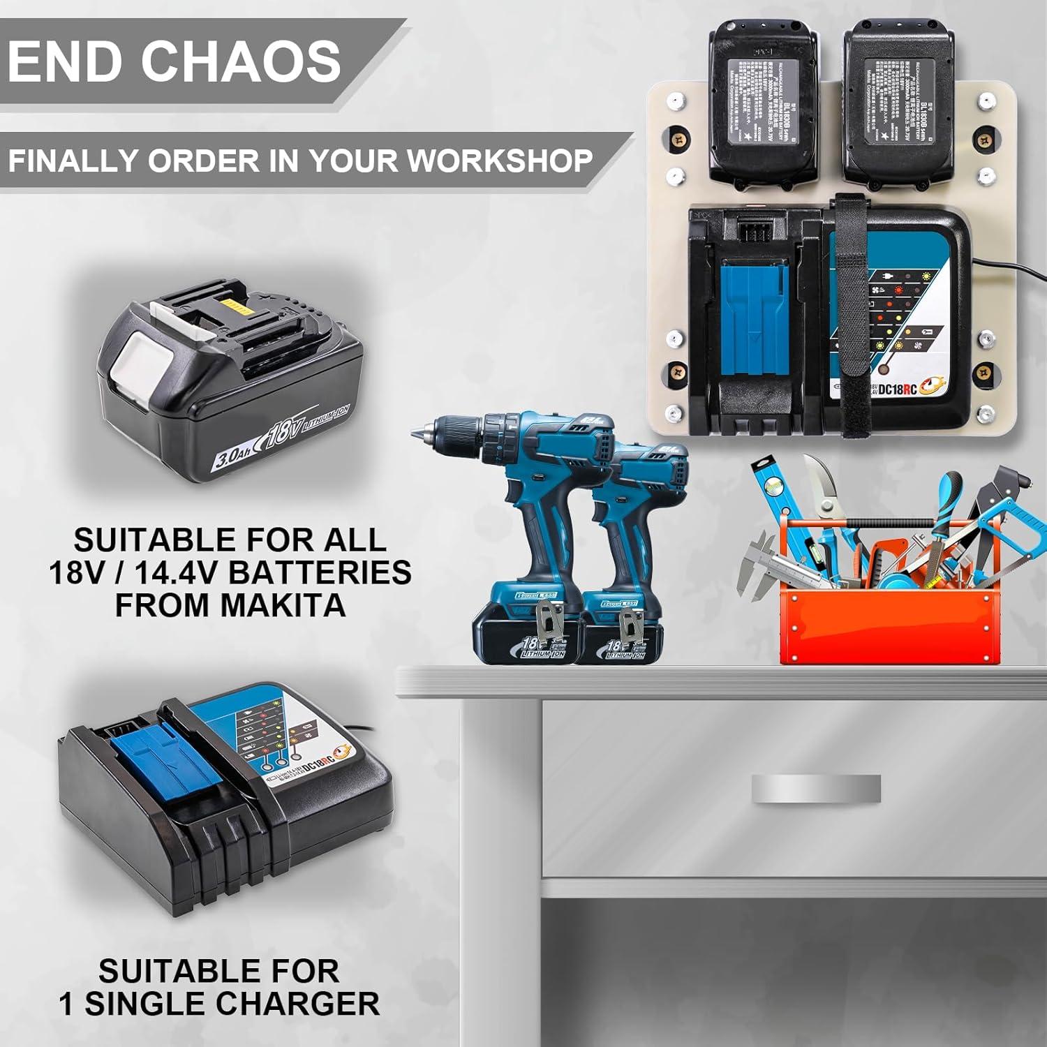 Soporte de Pared FETESNICE para Cargador y Baterías Makita