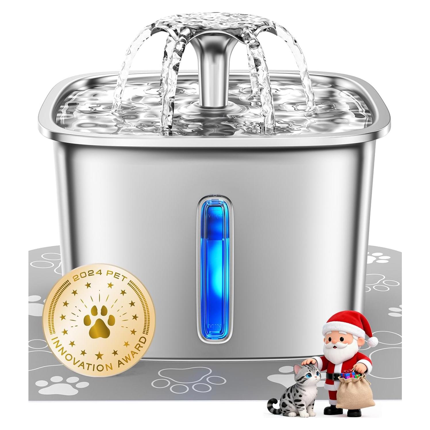 Fuente de Agua Automática Veken 2.8L Acero Inoxidable Plata