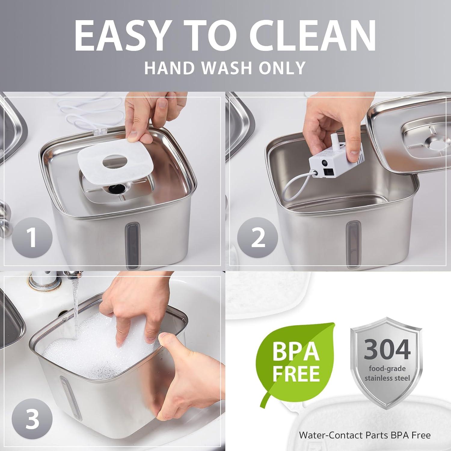 Fuente de Agua Automática Veken 2.8L Acero Inoxidable Plata