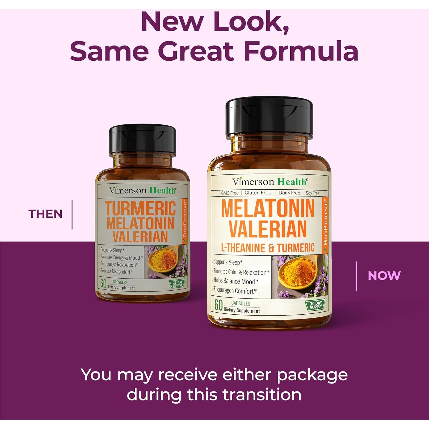 Suplemento de Melatonina 3mg con Cúrcuma y Valeriana - 60 Cápsulas