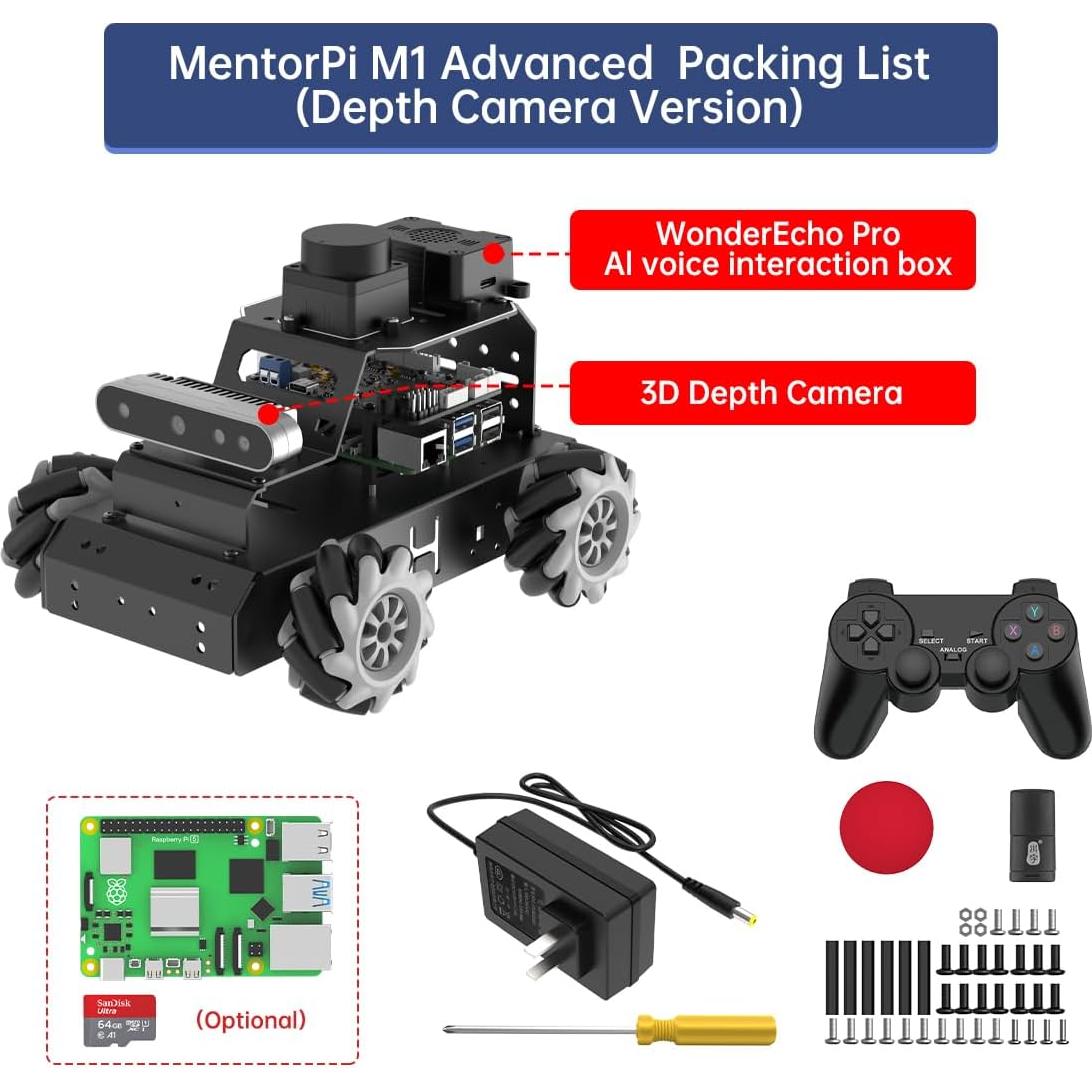 Coche Robot Educativo HIWONDER MentorPi M1 con Raspberry Pi 5