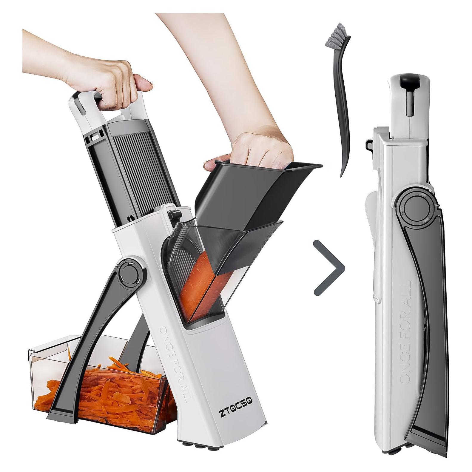 Cortadora Mandolina ZTQCSQ Negra Ajustable con Cuchillas de Acero