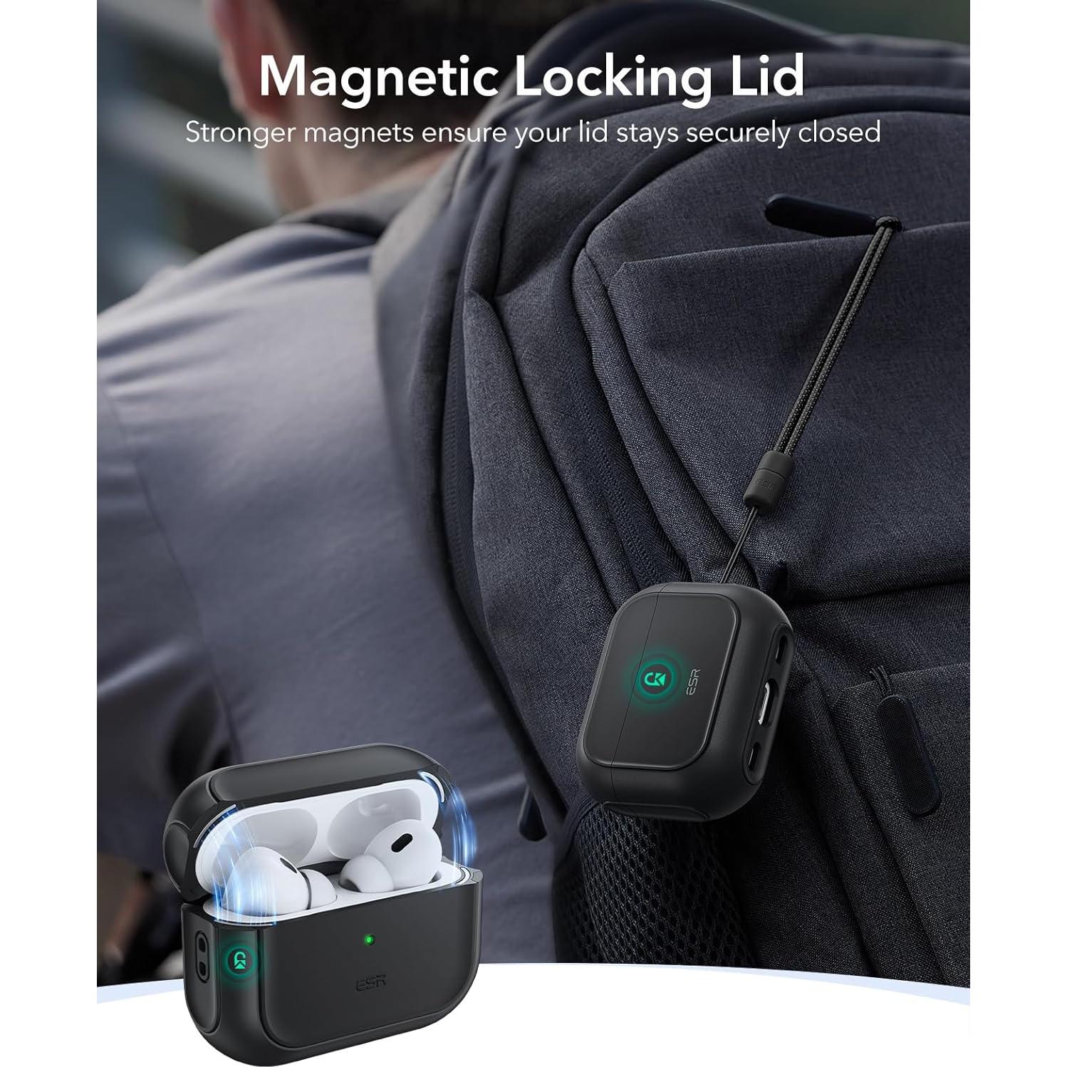 Funda de Protección ESR para AirPods Pro 2 y 1 - Negra