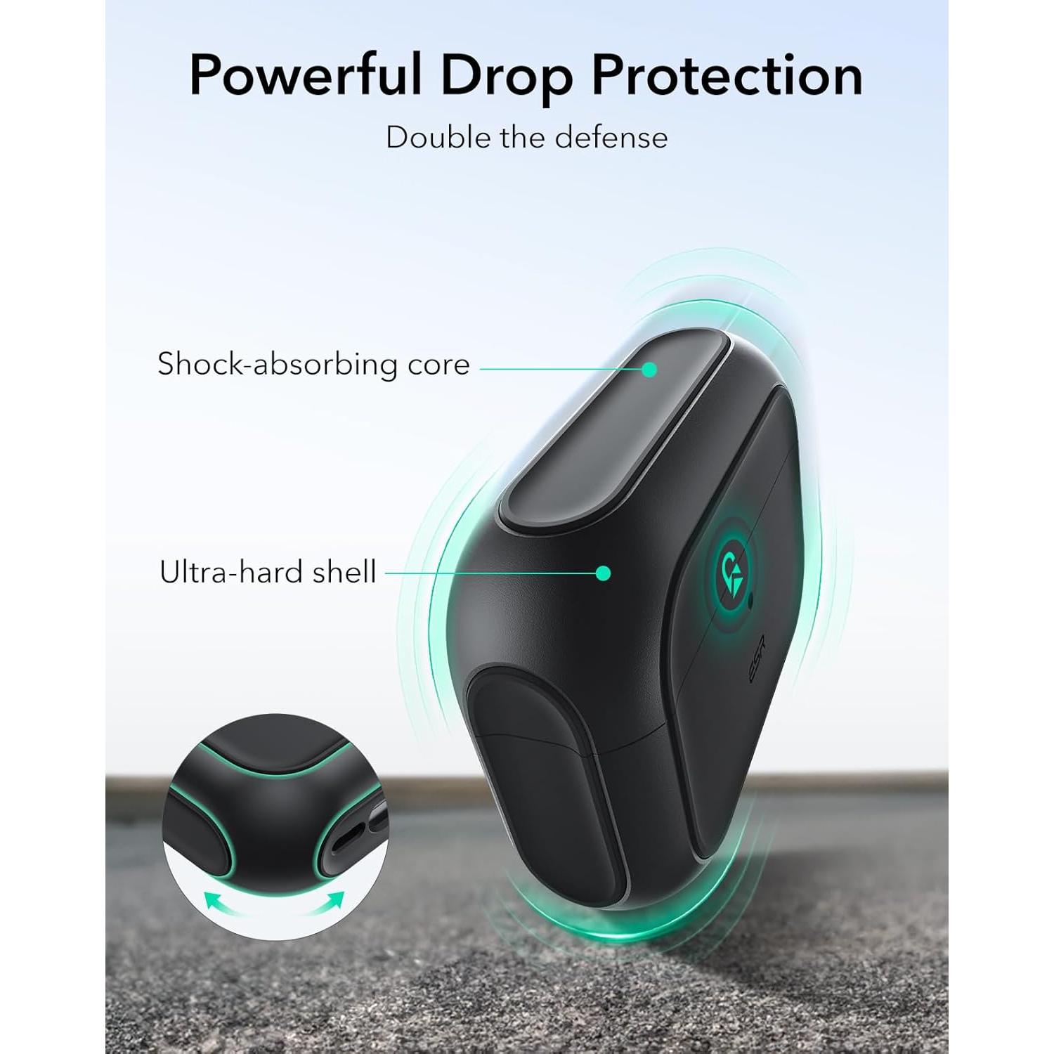 Funda de Protección ESR para AirPods Pro 2 y 1 - Negra
