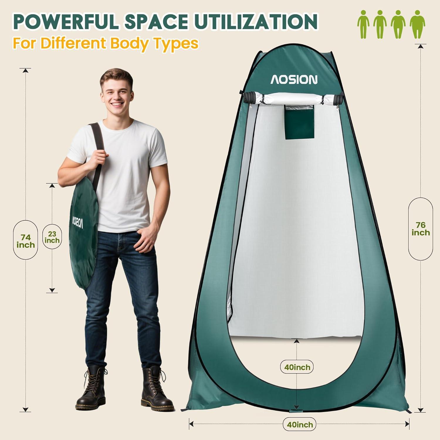 Carpa de Privacidad AOSION Pop Up 193x102 cm Verde Militar